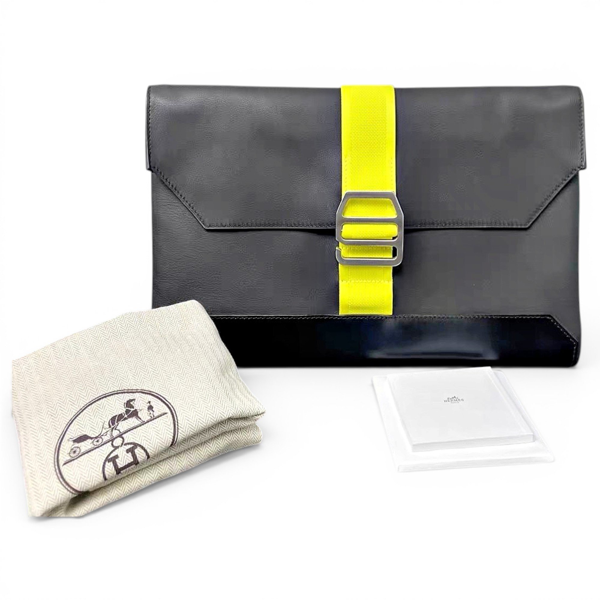 Leather clutch bag