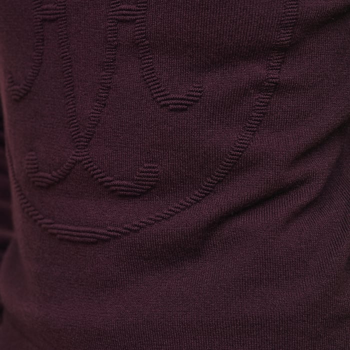 Rouge Bordeaux Cashmere "H Lift" Long-sleeve Sweater