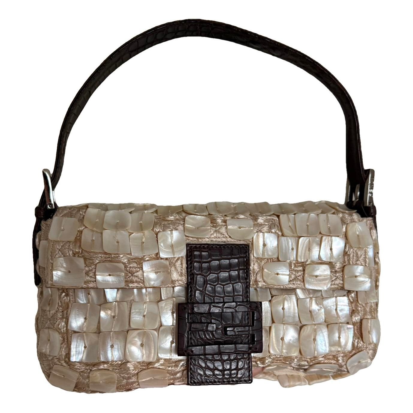 Baguette linen handbag