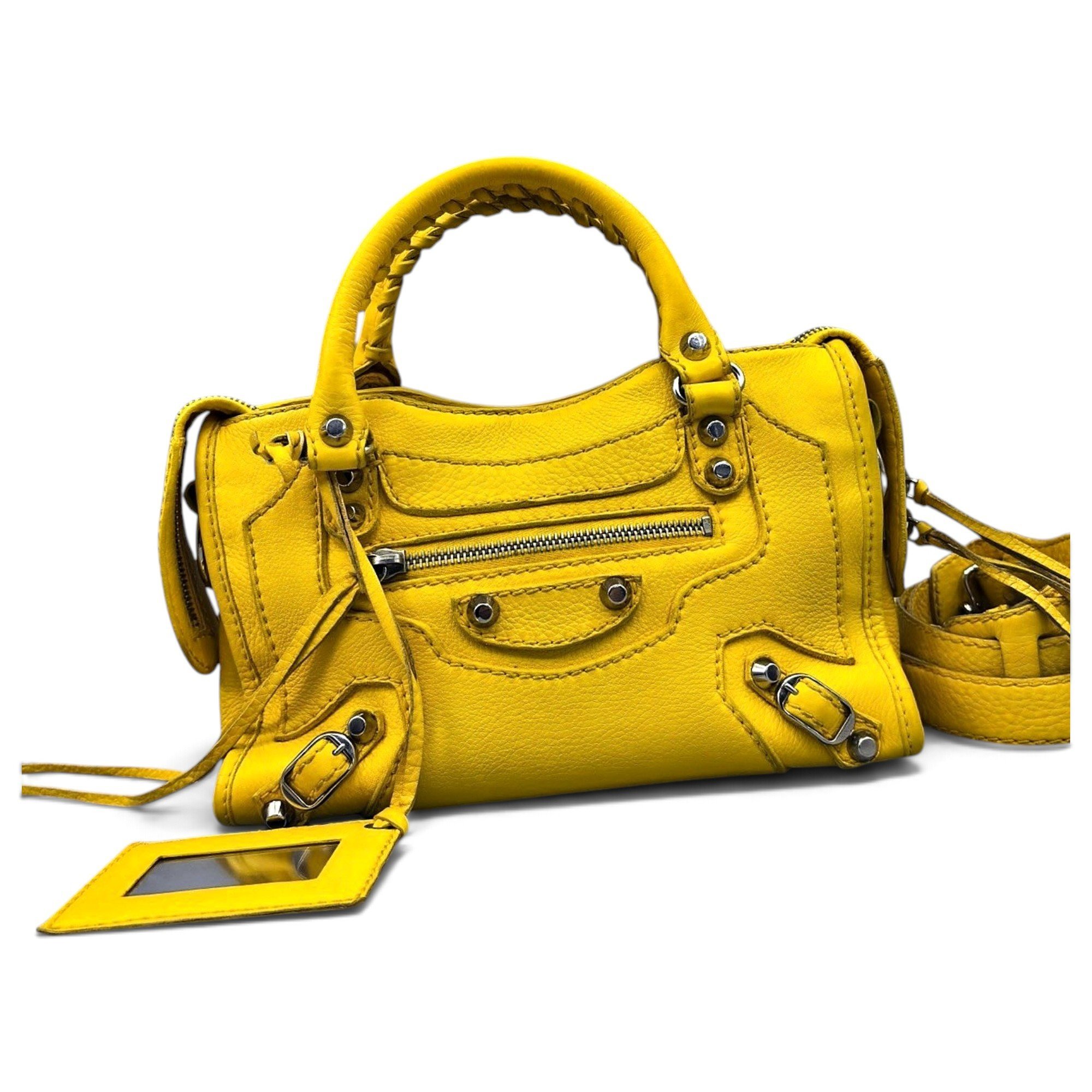 City leather handbag