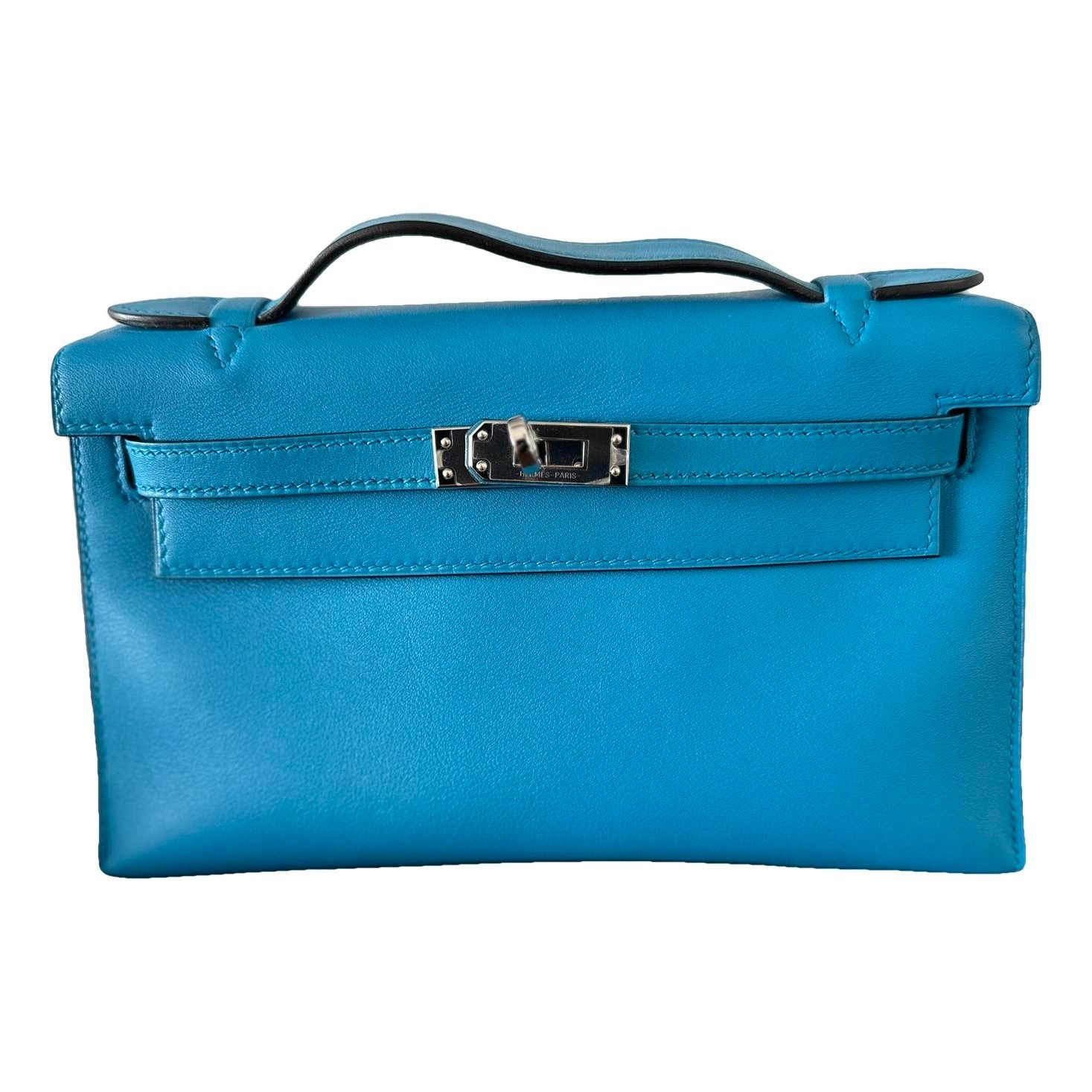 Hermes Kelly Handbag Blue Zanzibar Swift Leather 2017