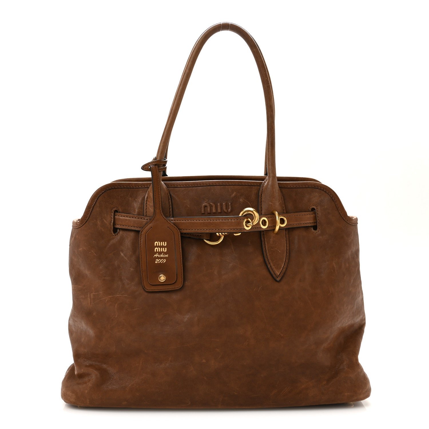 Miu Miu Nappa Aviator Medium Aventure Bag Rovere