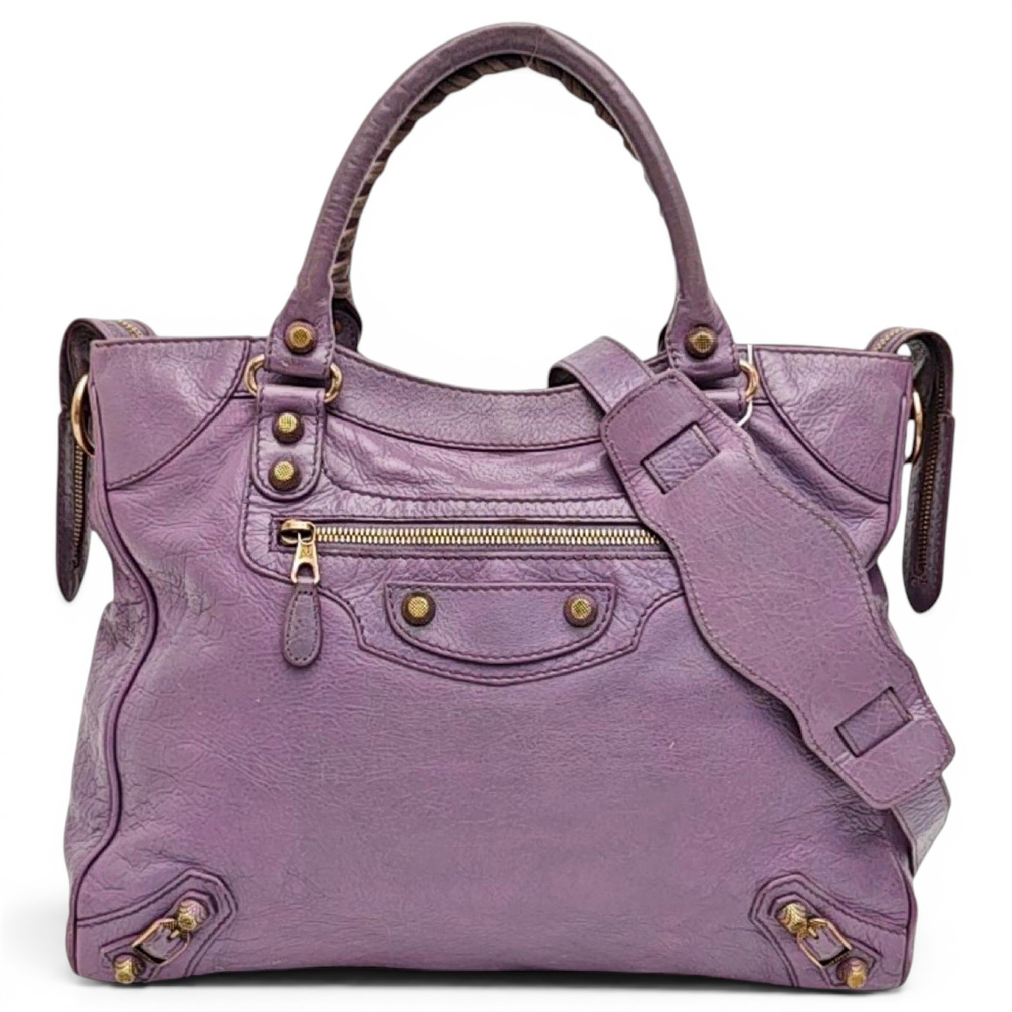 City leather handbag