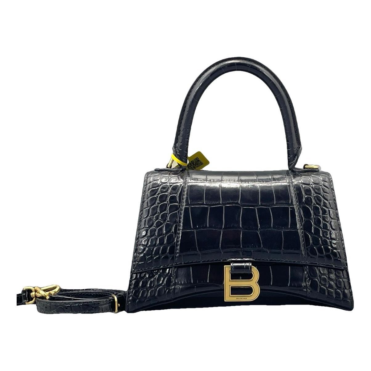 Hourglass leather handbag