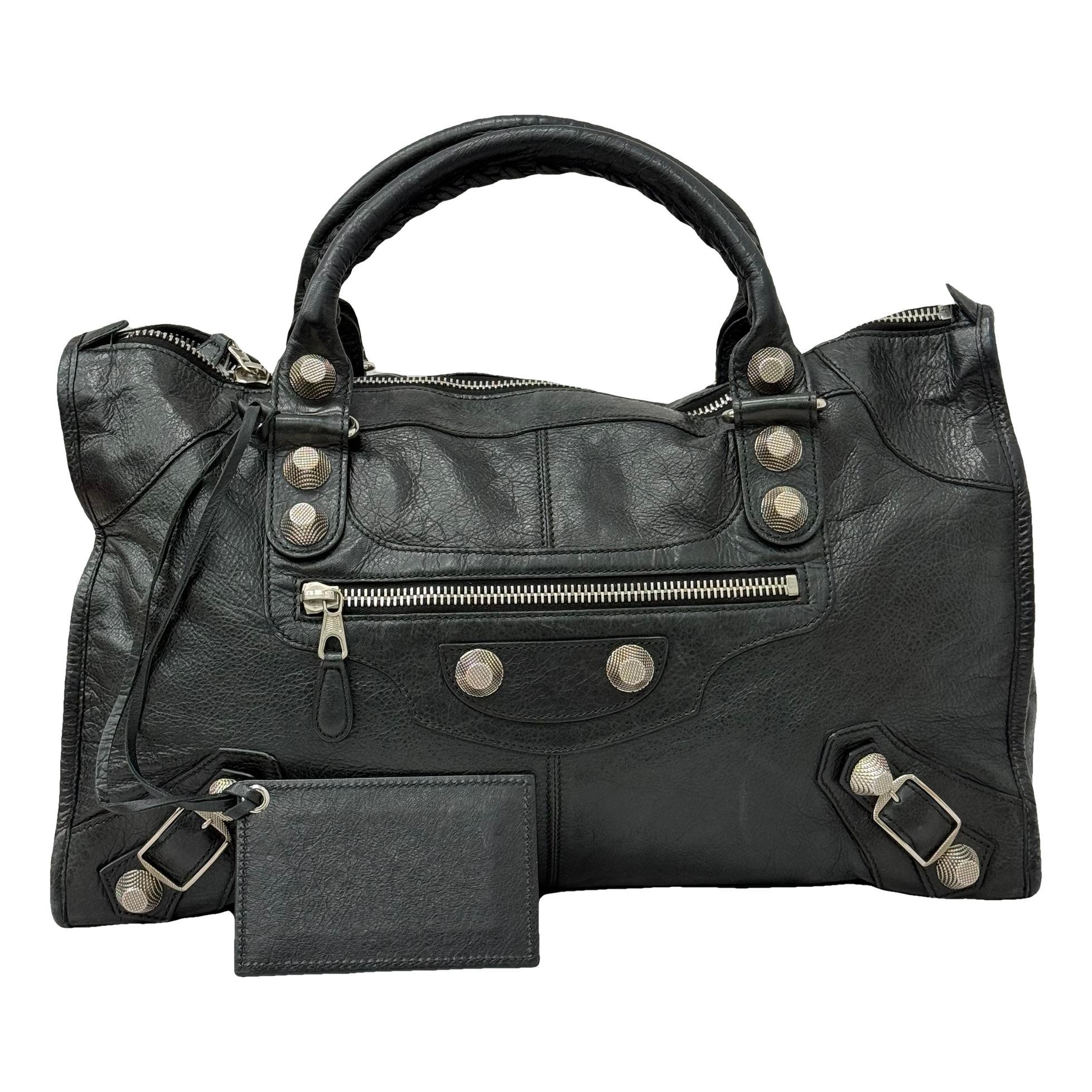 City leather handbag