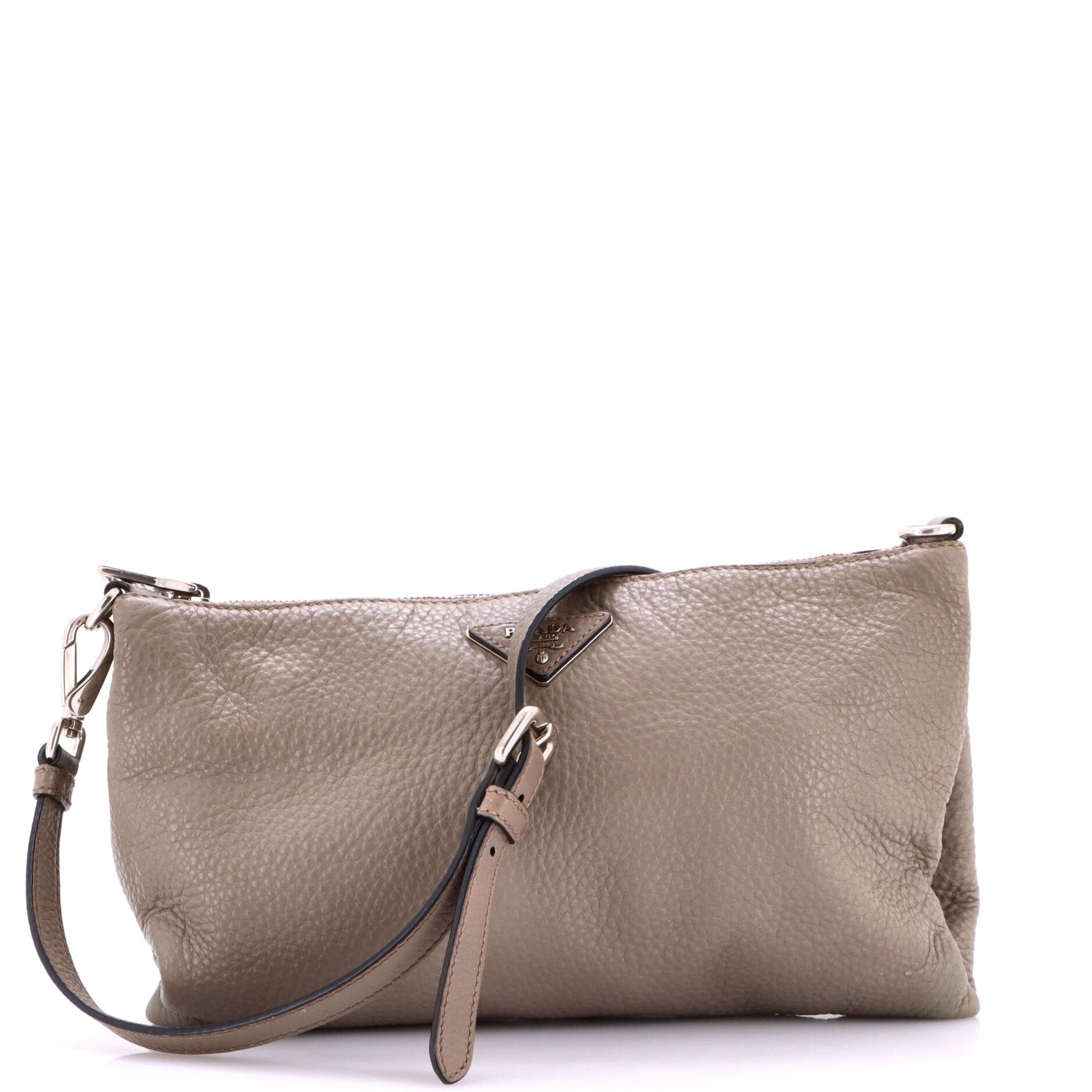 Flat Zip Crossbody Bag Vitello Daino Mini