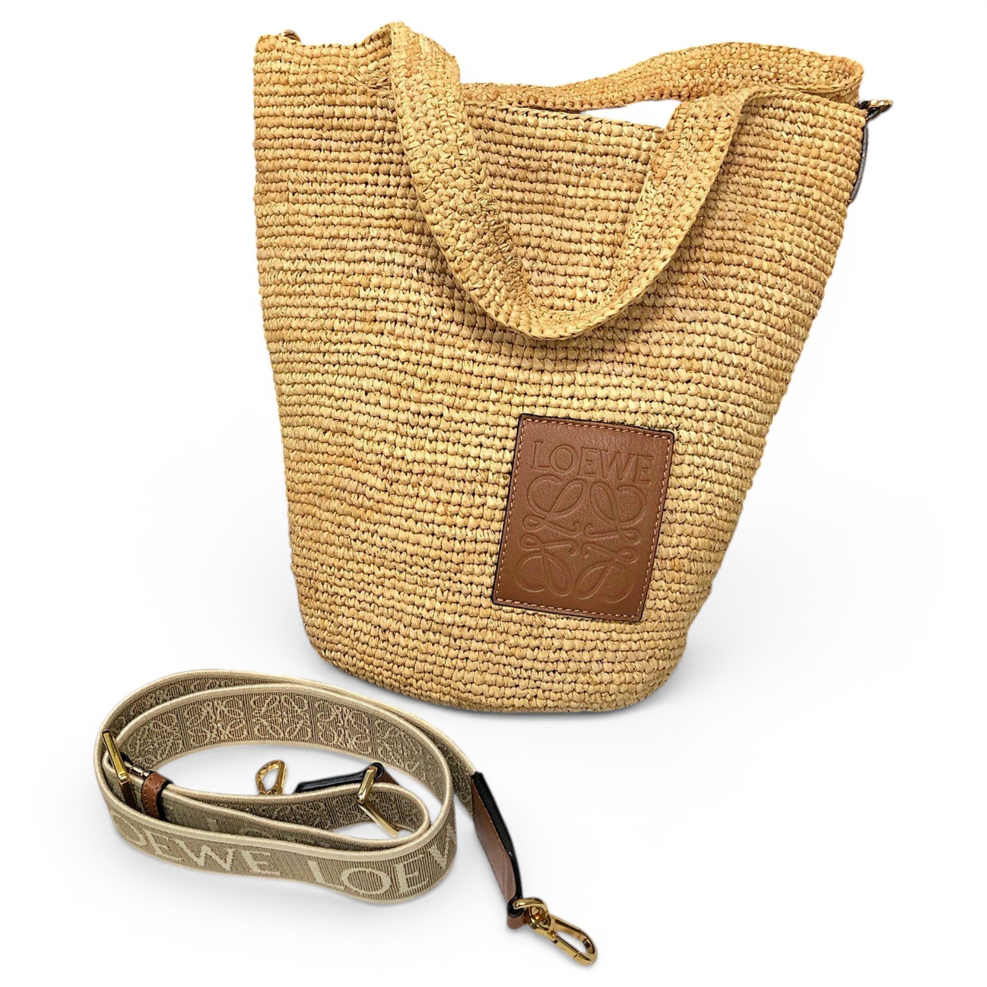Slit leather handbag