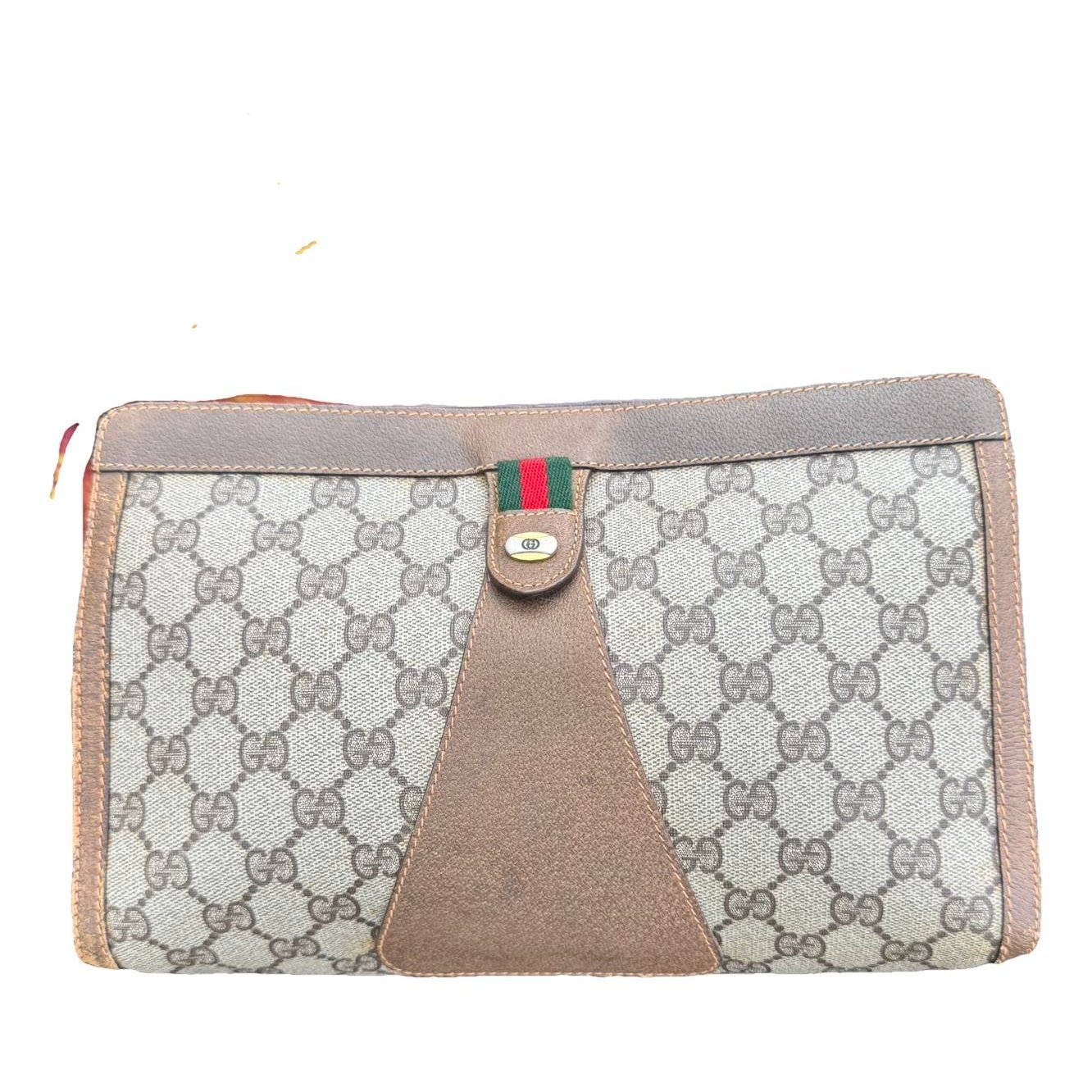 Leather clutch bag