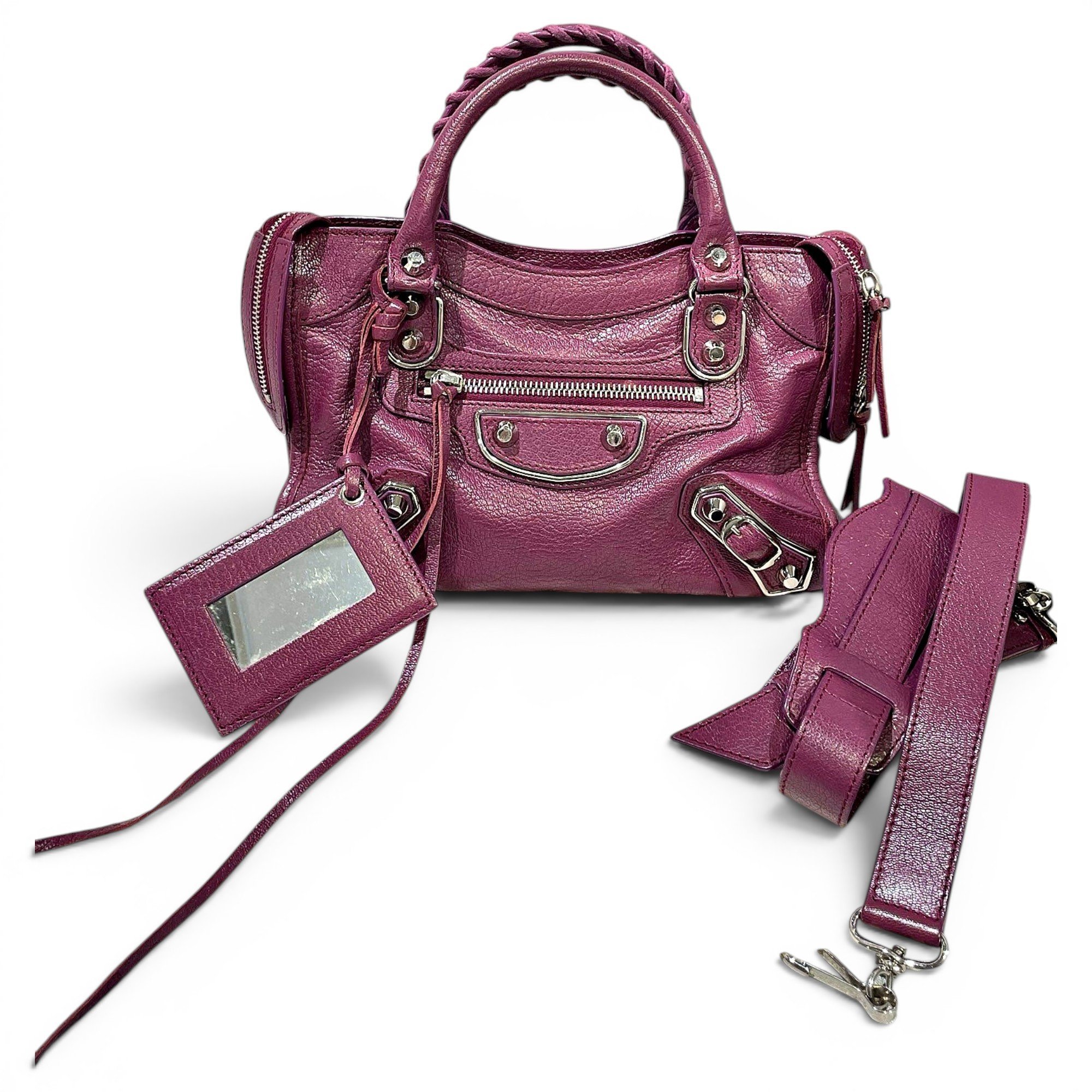 City leather handbag