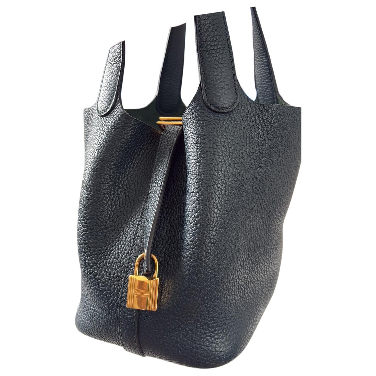 Picotin leather tote