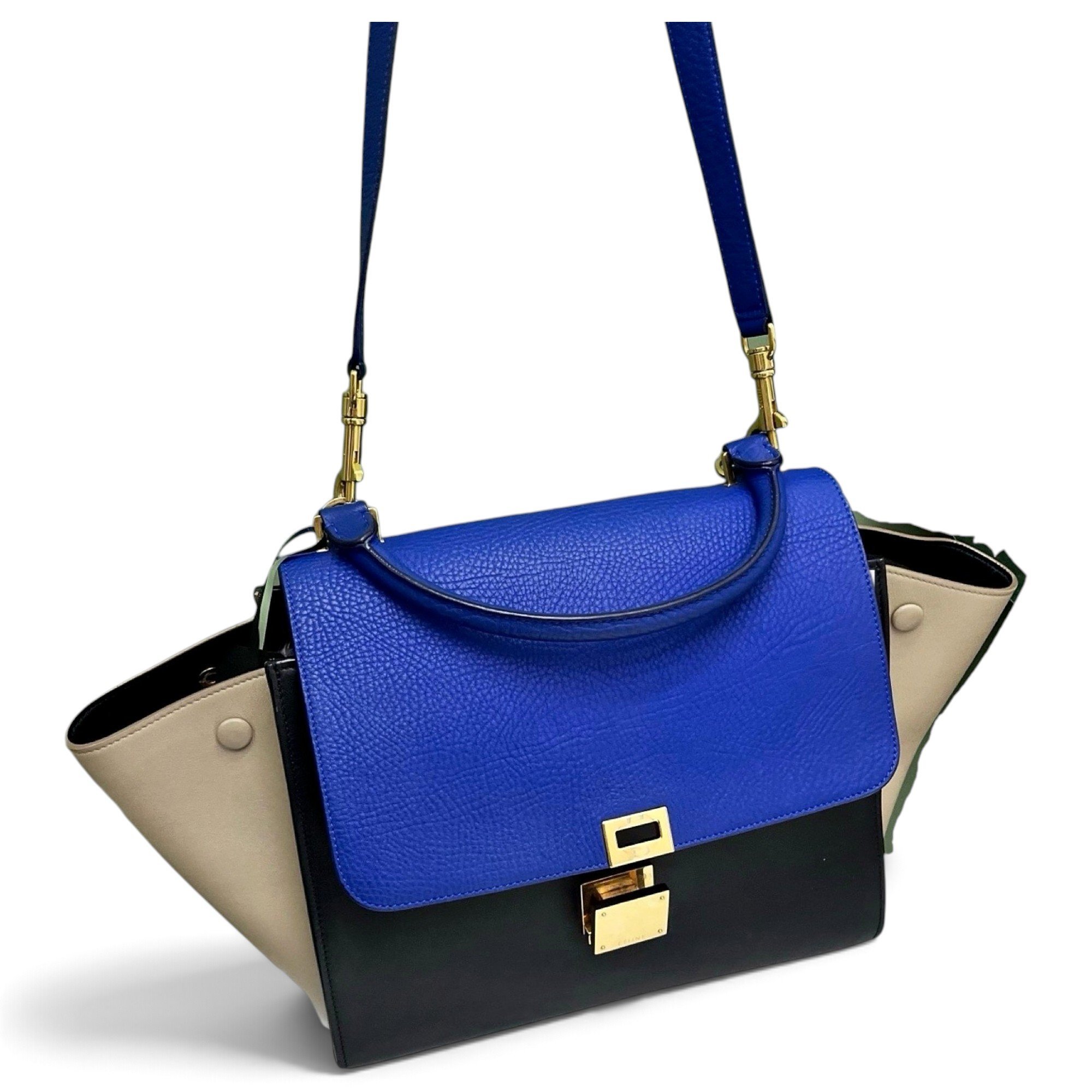 Trapèze leather handbag