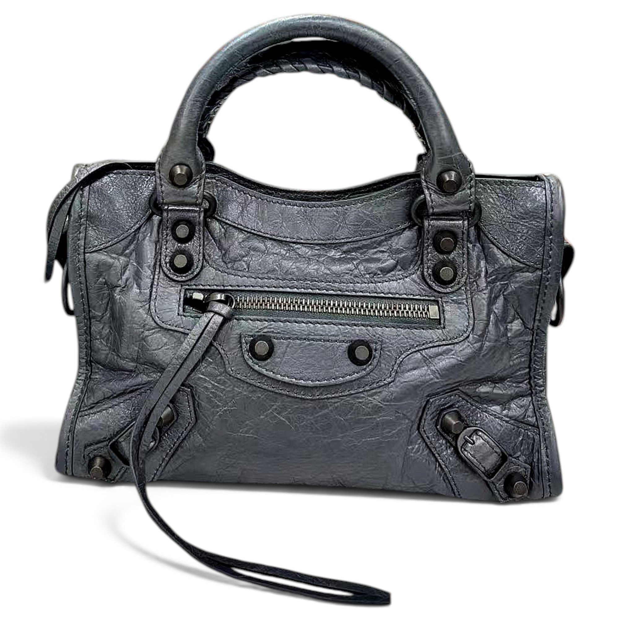 City leather handbag