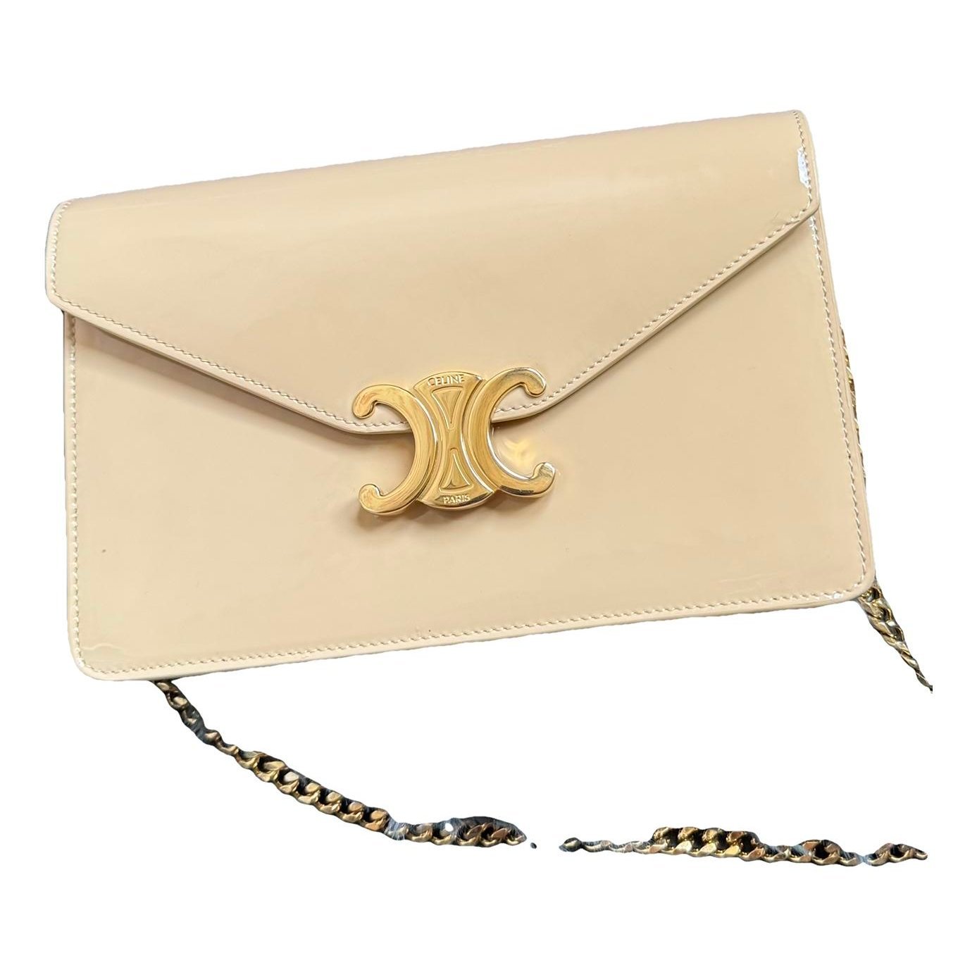 Triomphe Vintage leather clutch bag
