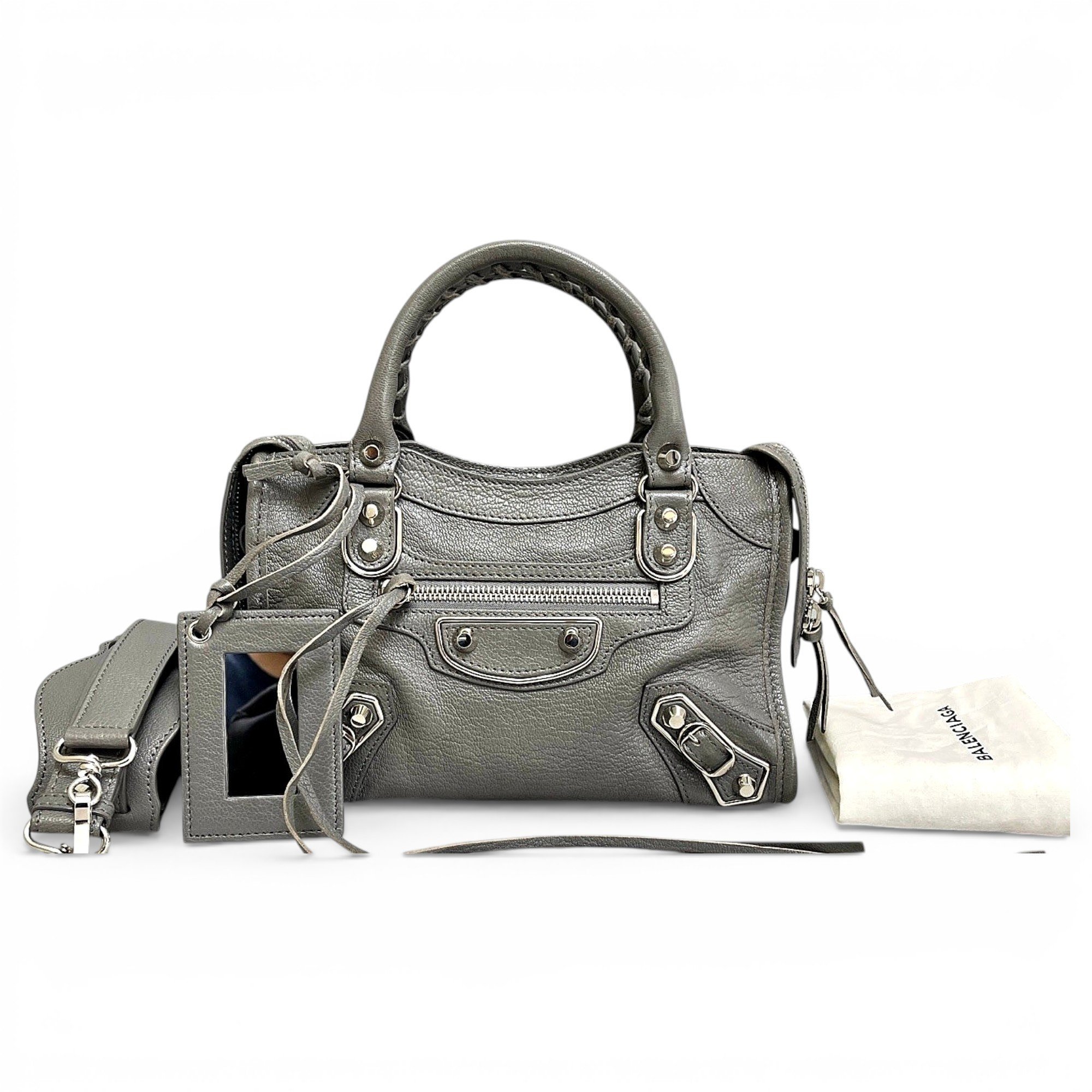 City leather handbag
