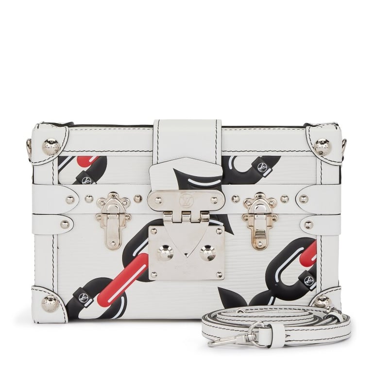 Louis Vuitton Red, White, and Black Epi Chain Flower Petite Malle Silver Hardware, 2016