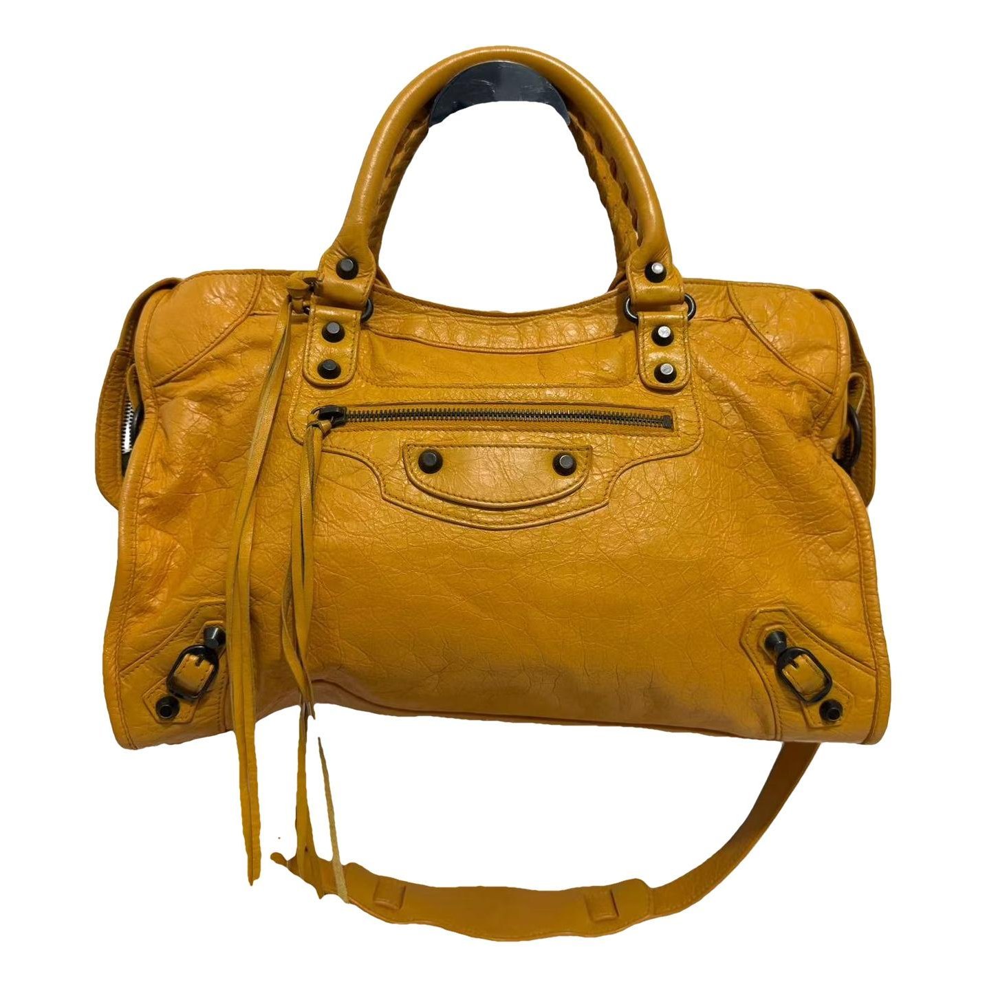 City leather handbag