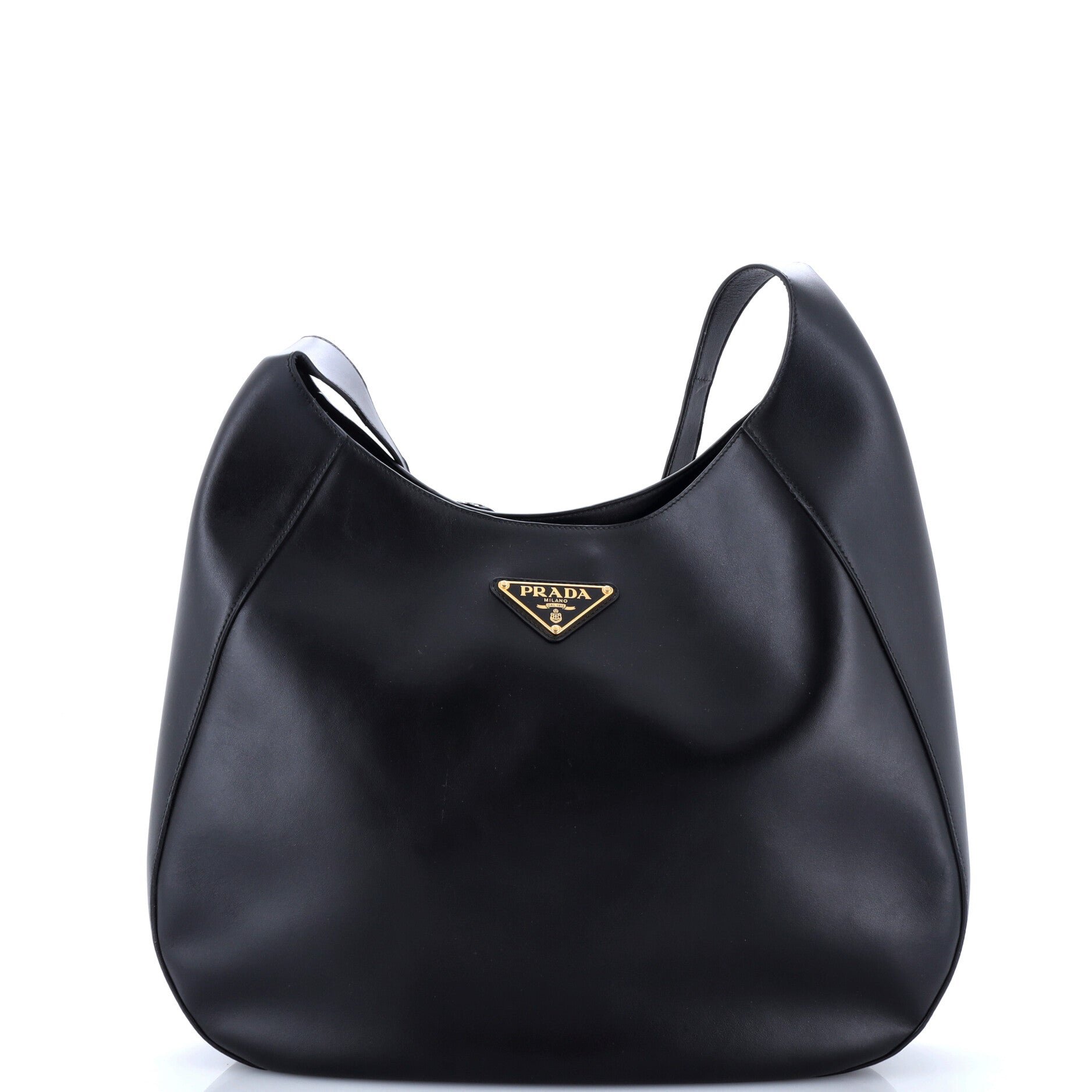 Triangle Logo Curved Hobo City Calf Large