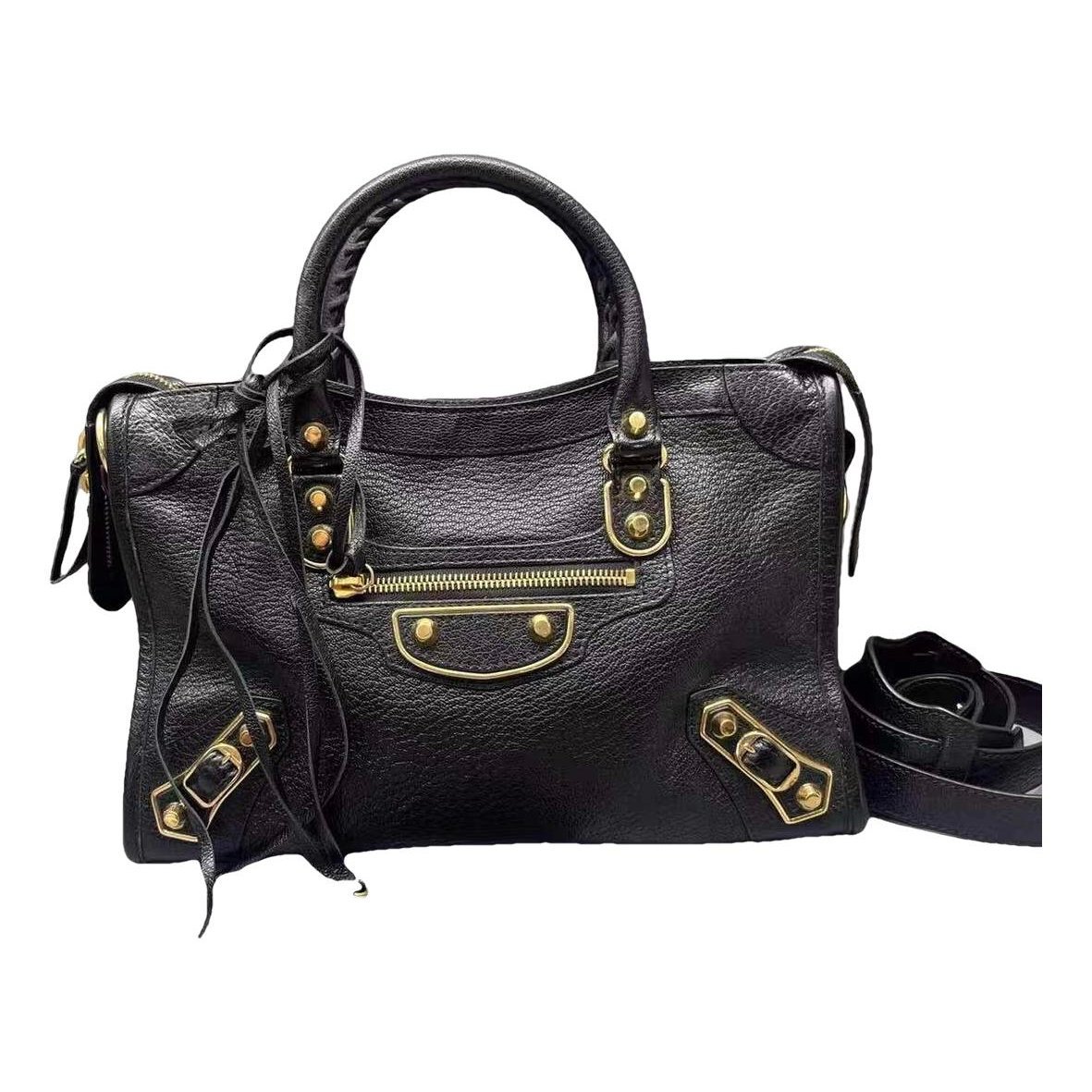 City leather handbag