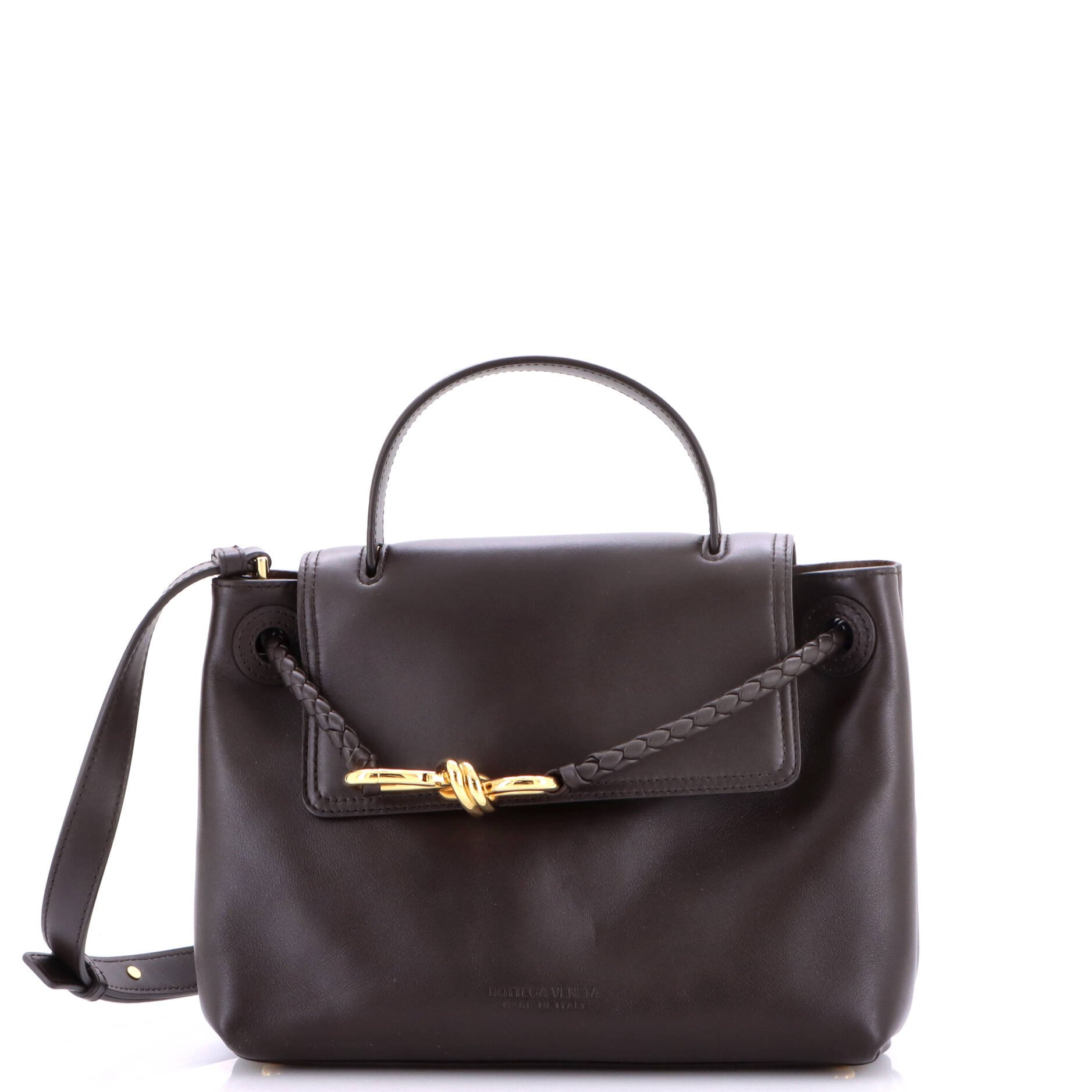 Ciao Ciao Top Handle Bag Leather with Intrecciato Detail Small