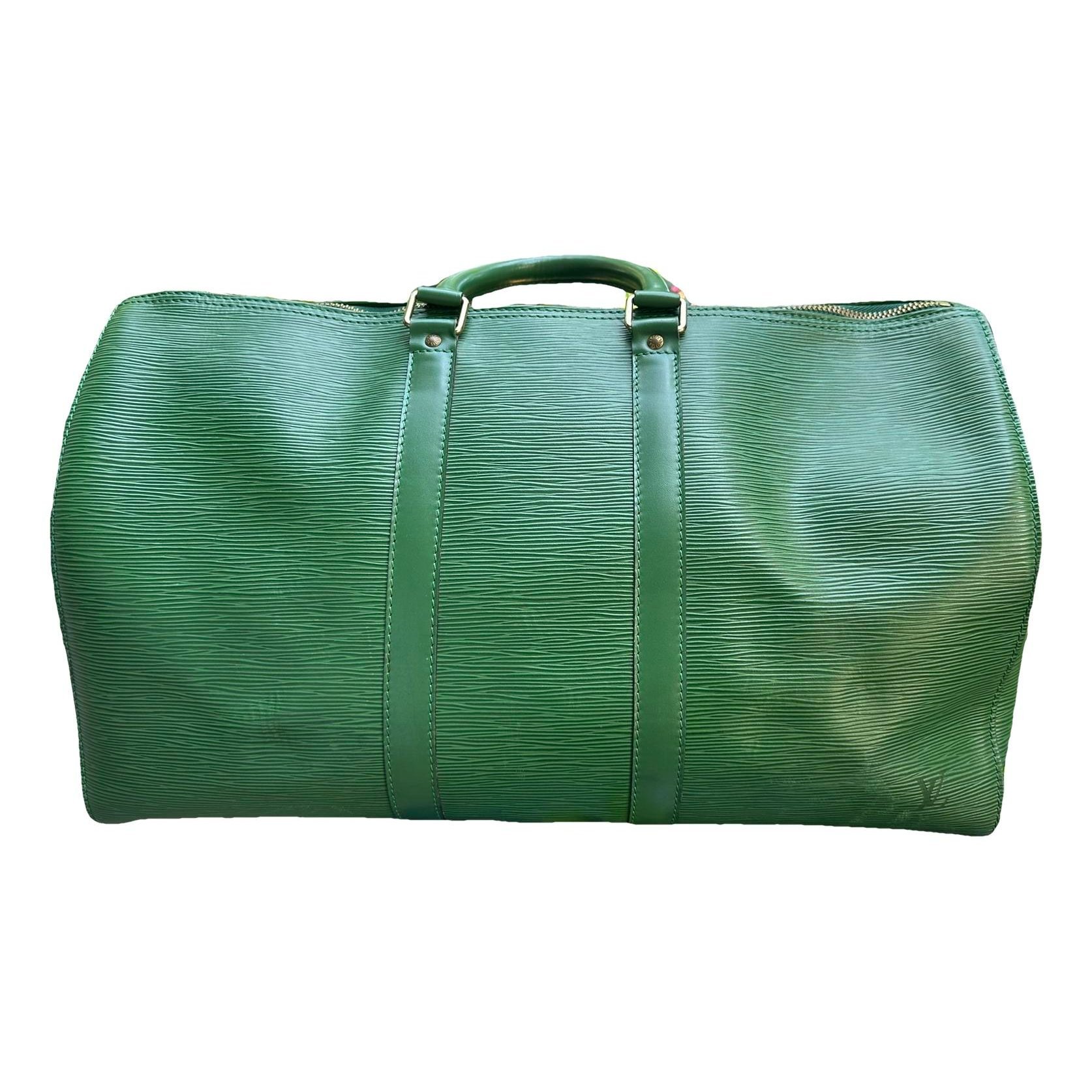 Keepall leather travel bag