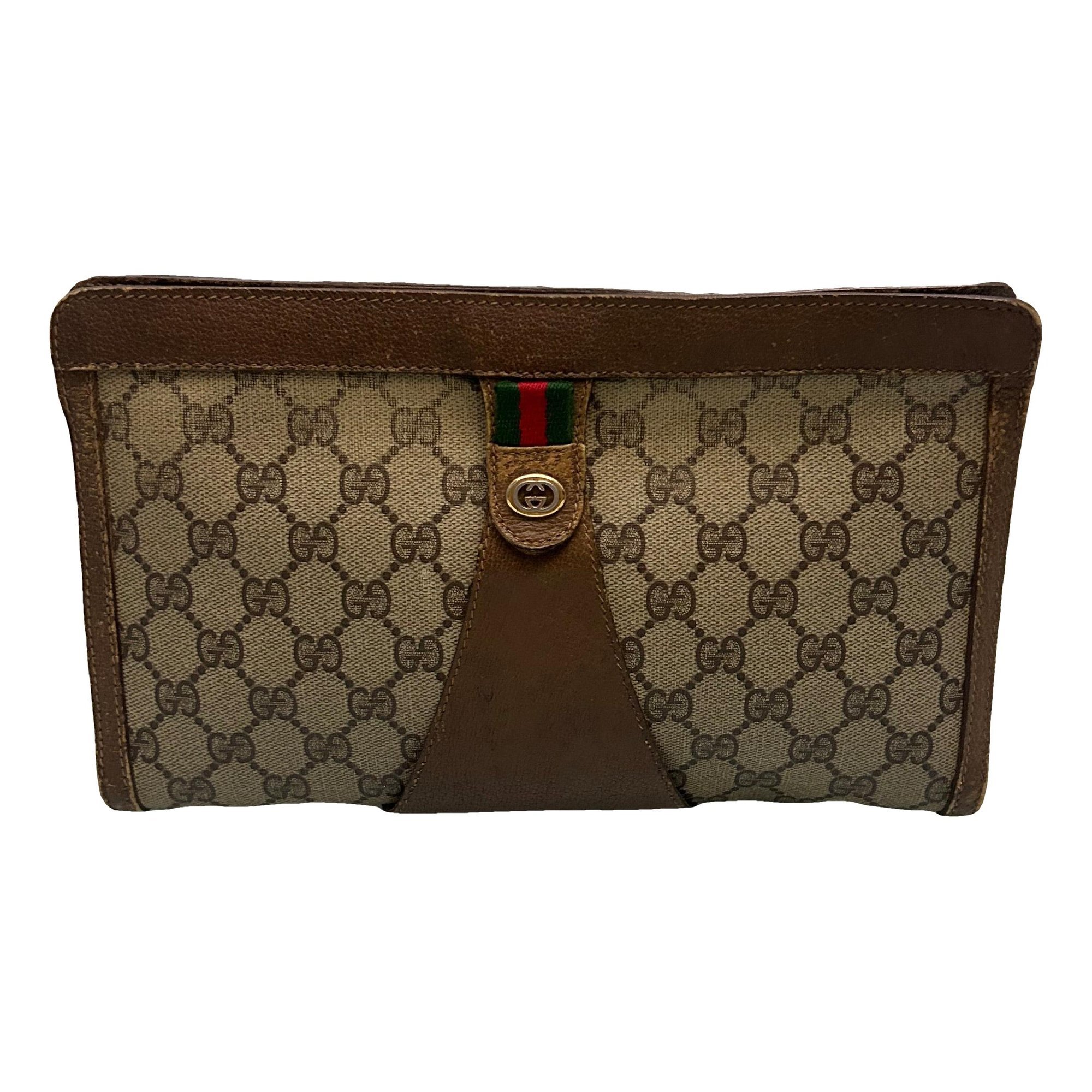 Leather clutch bag