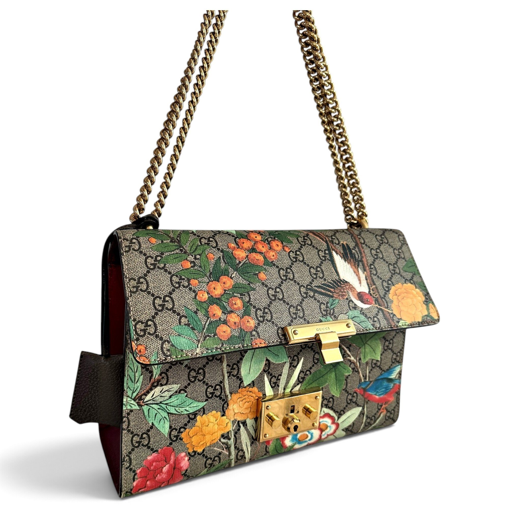 Padlock leather handbag