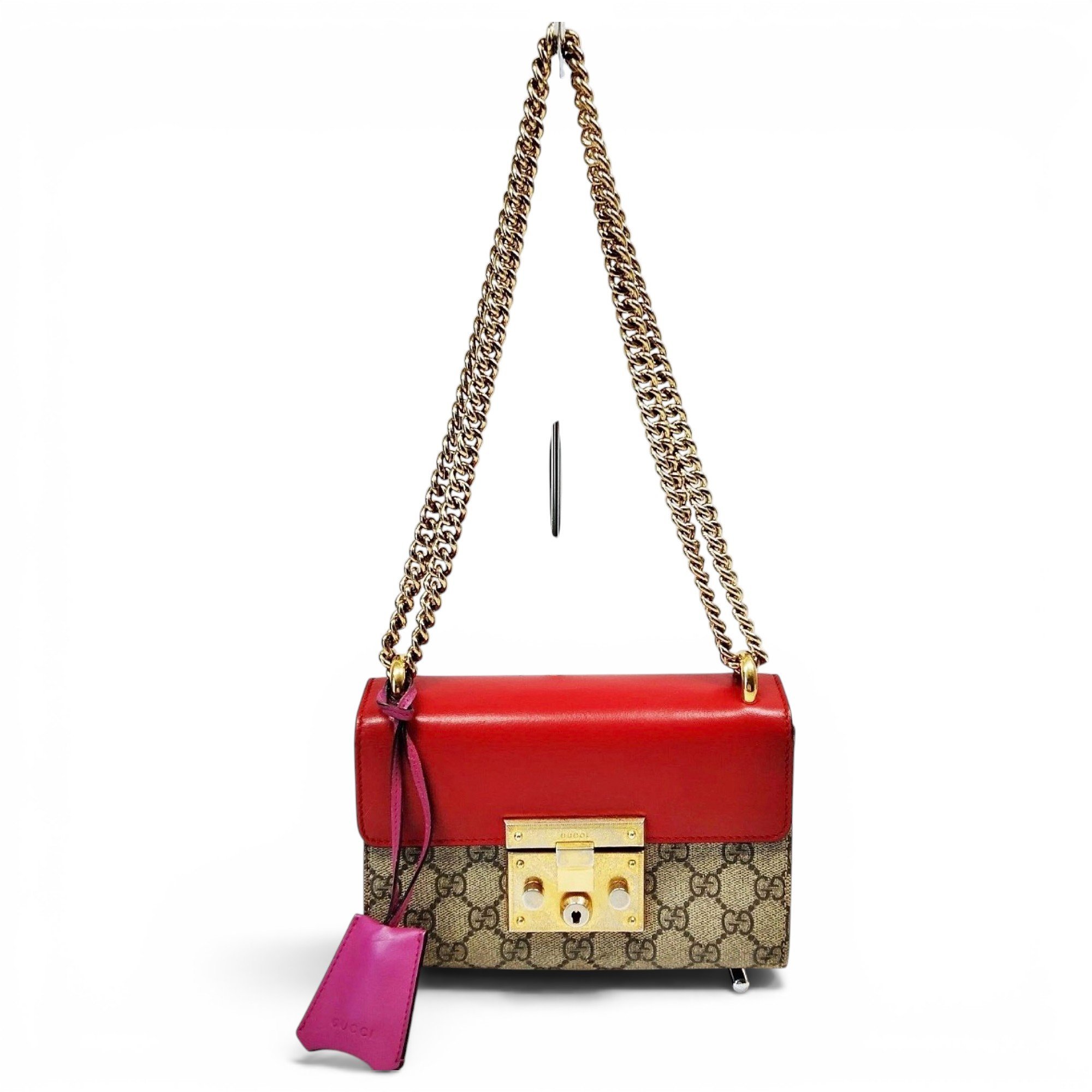 Padlock leather handbag