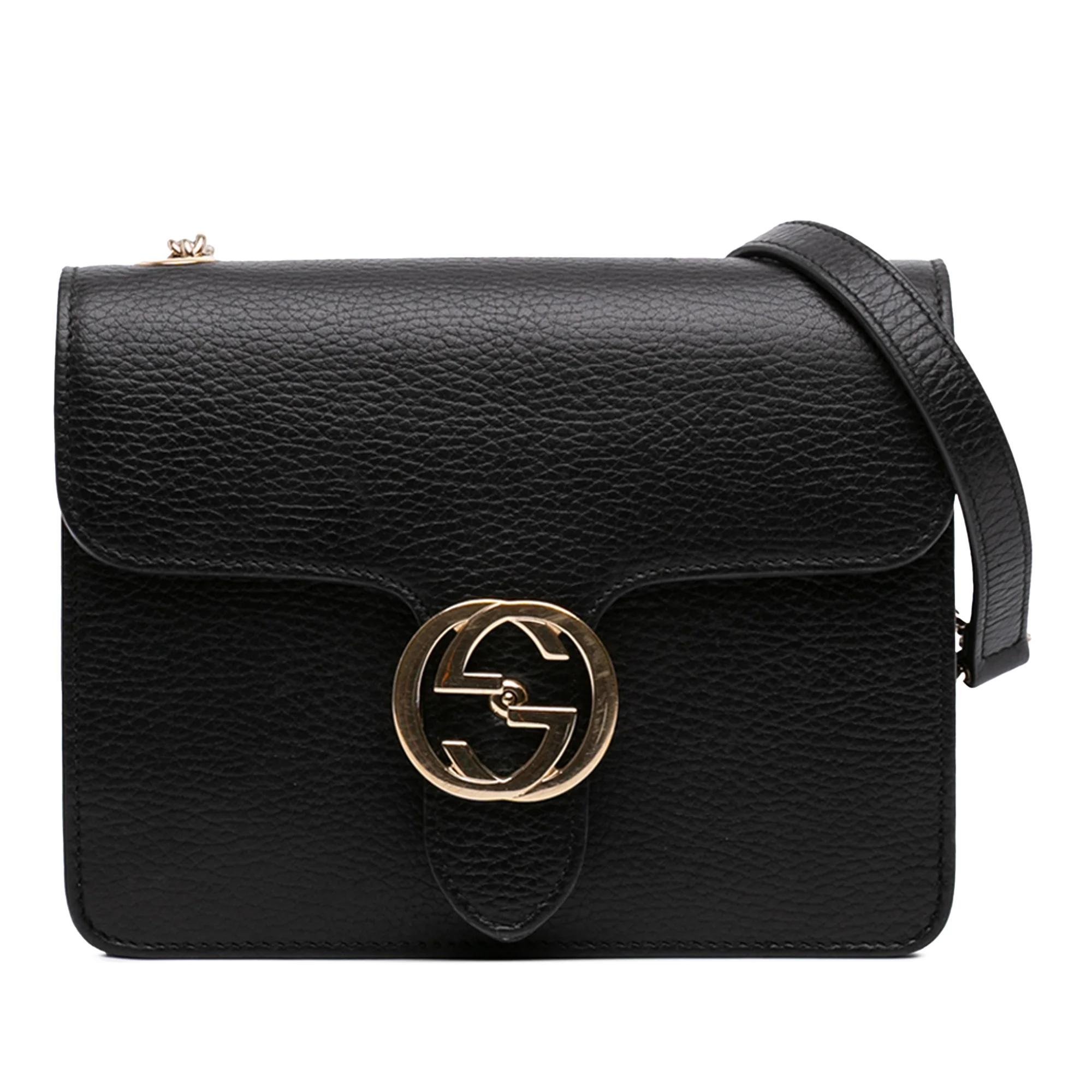 Interlocking leather handbag