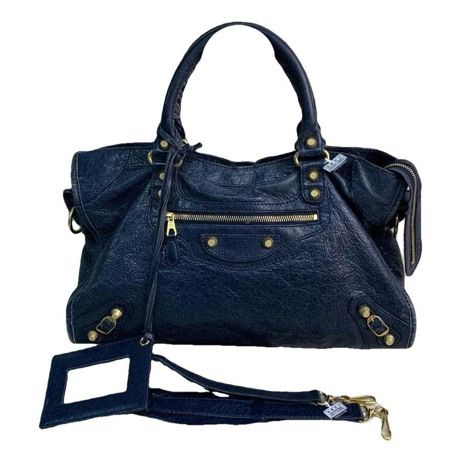 City leather handbag