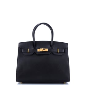 Hermes Birkin Sellier Bag Noir Epsom with Gold Hardware 30