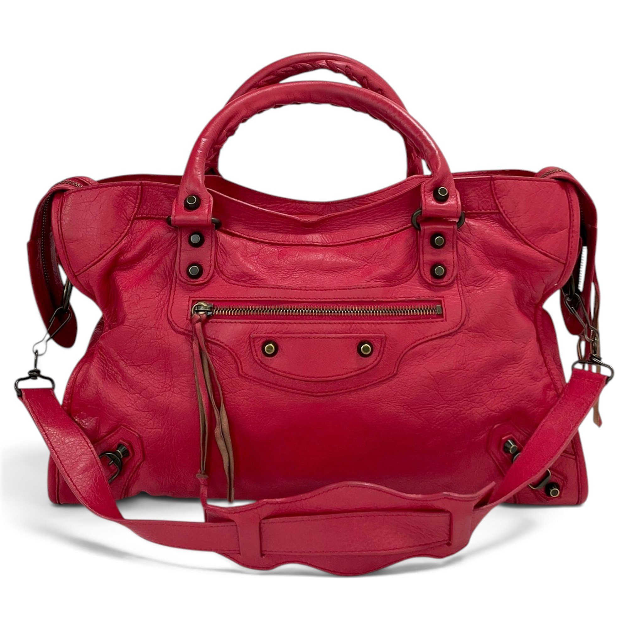 City leather handbag