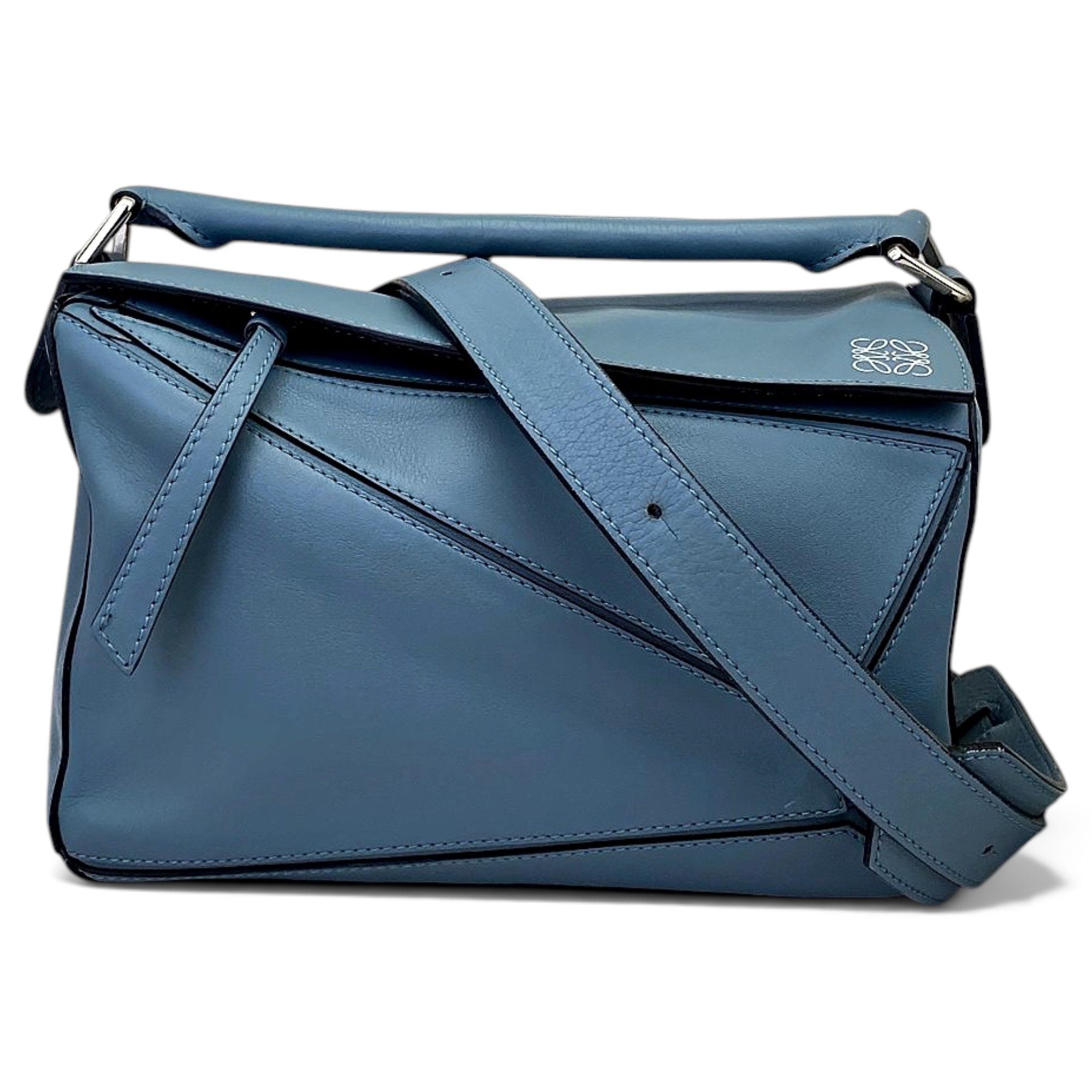 Puzzle leather handbag