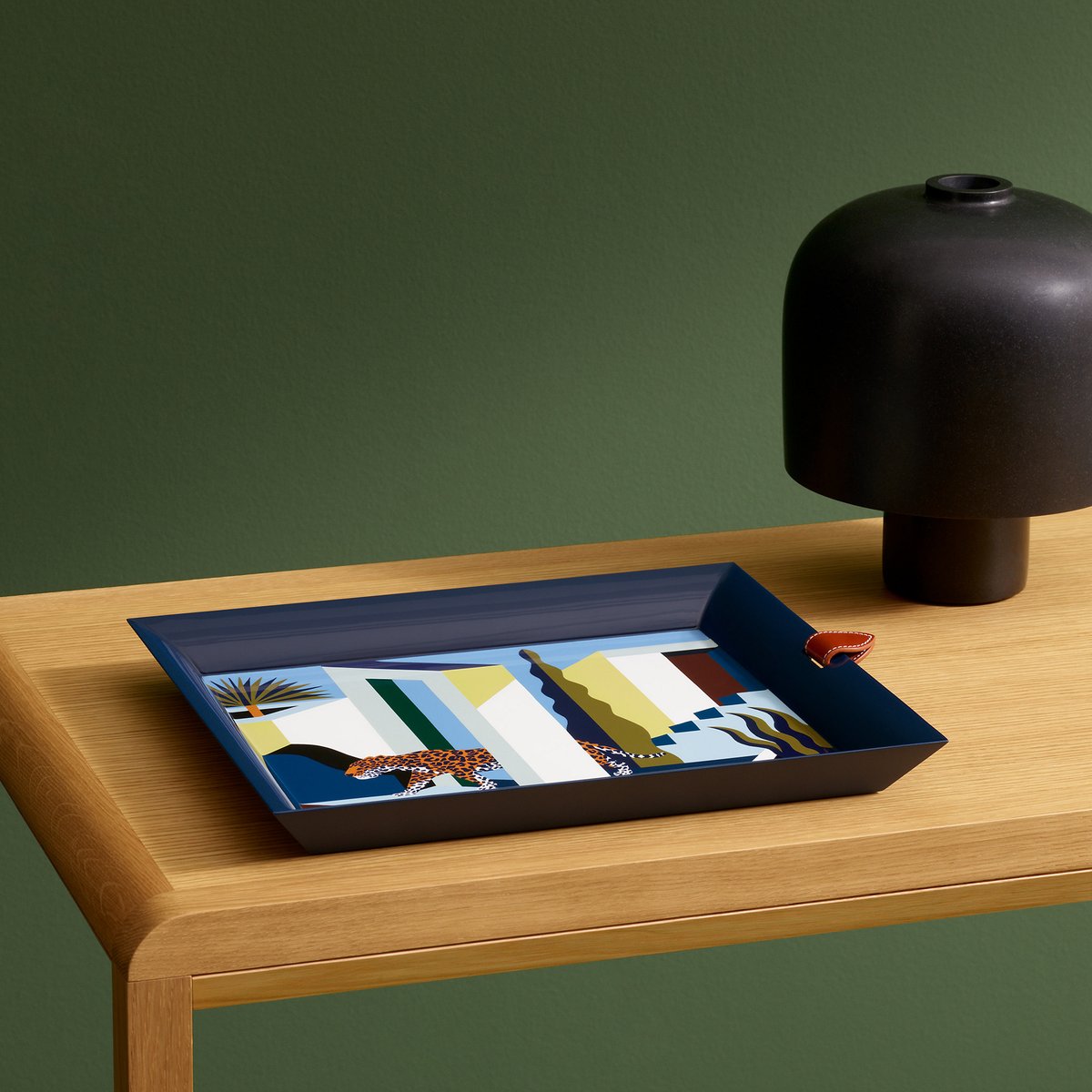 Hermès トレー 《アトリウム・メキシコ庭園のジャガー》 シトリーン