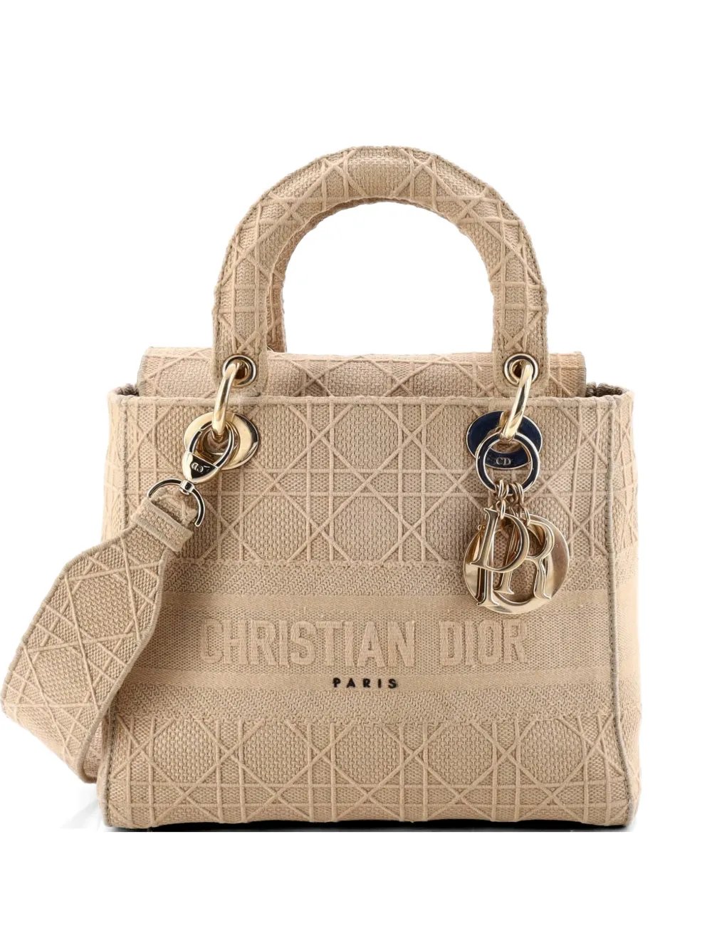 Lady D-Lite Bag Cannage Embroidered Canvas Medium satchel