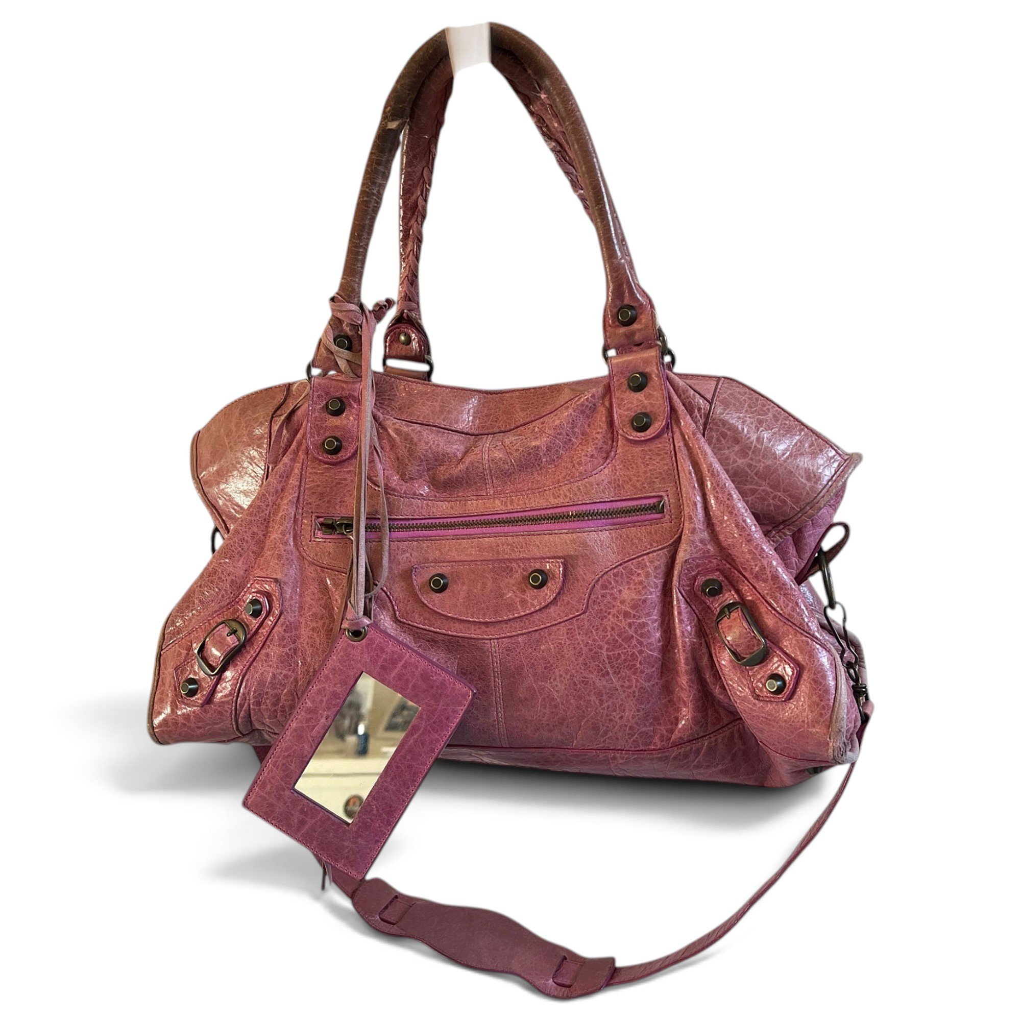 City leather handbag