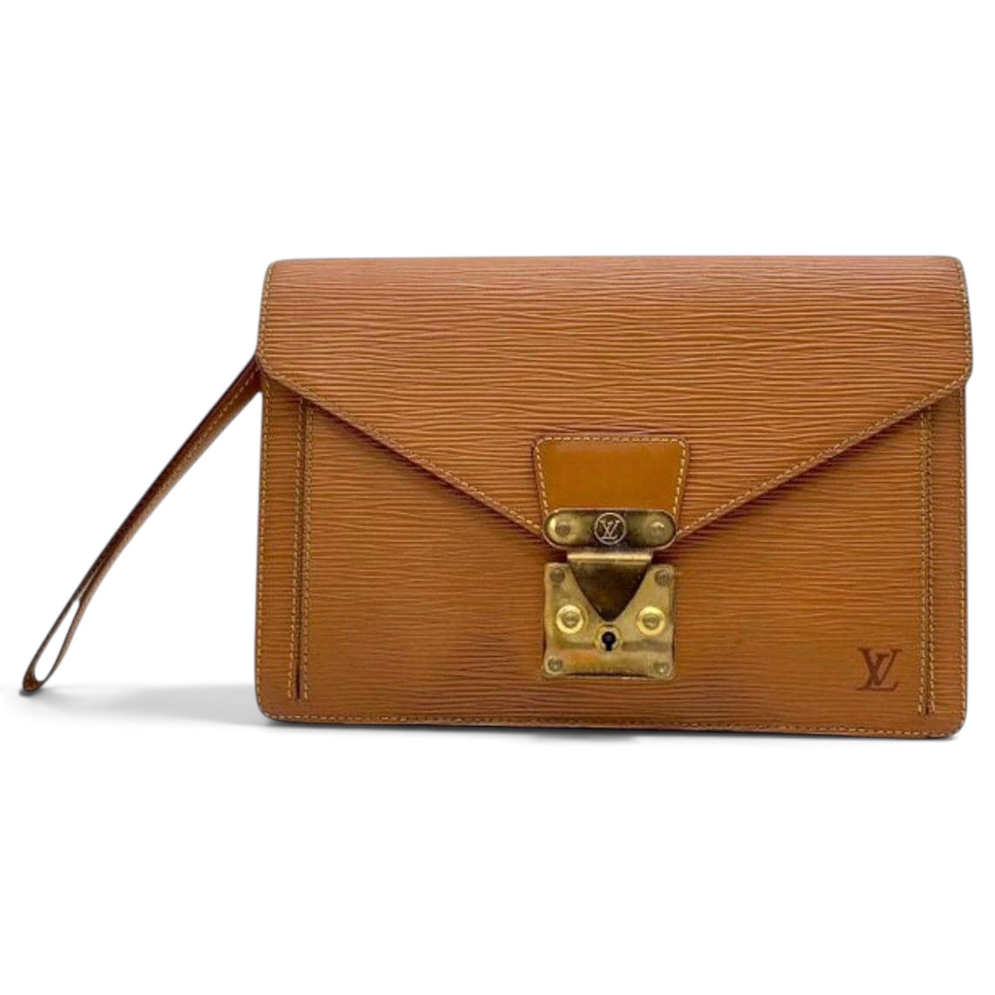 Leather clutch bag