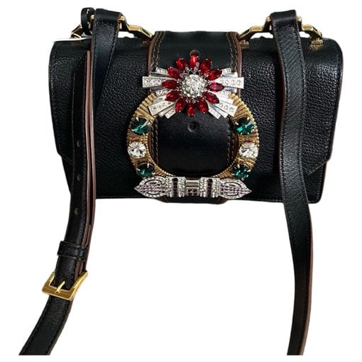Miu Lady leather crossbody bag