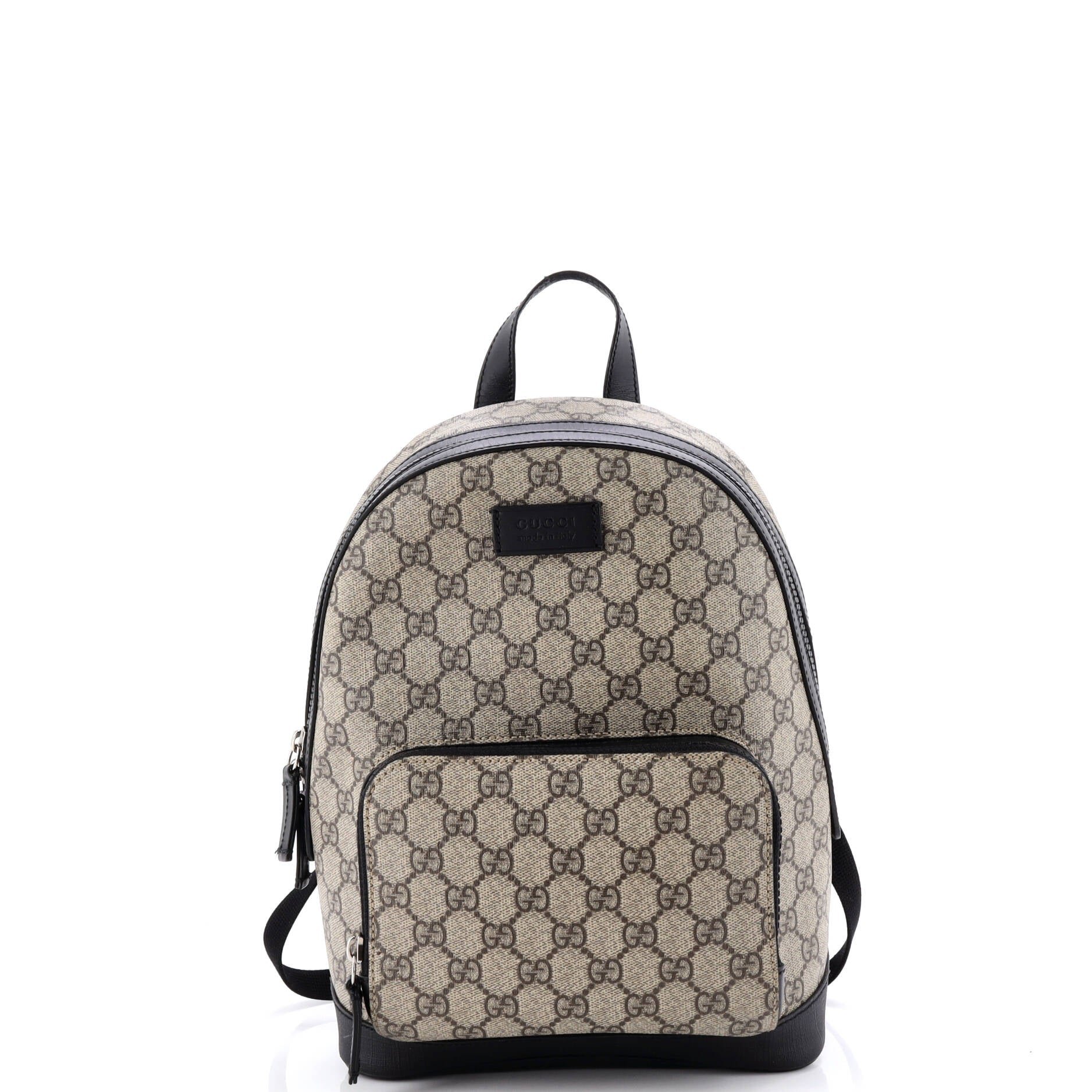 Gucci Zip Pocket Backpack GG Coated Canvas Small