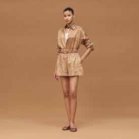 Shorts with embroidered pouch