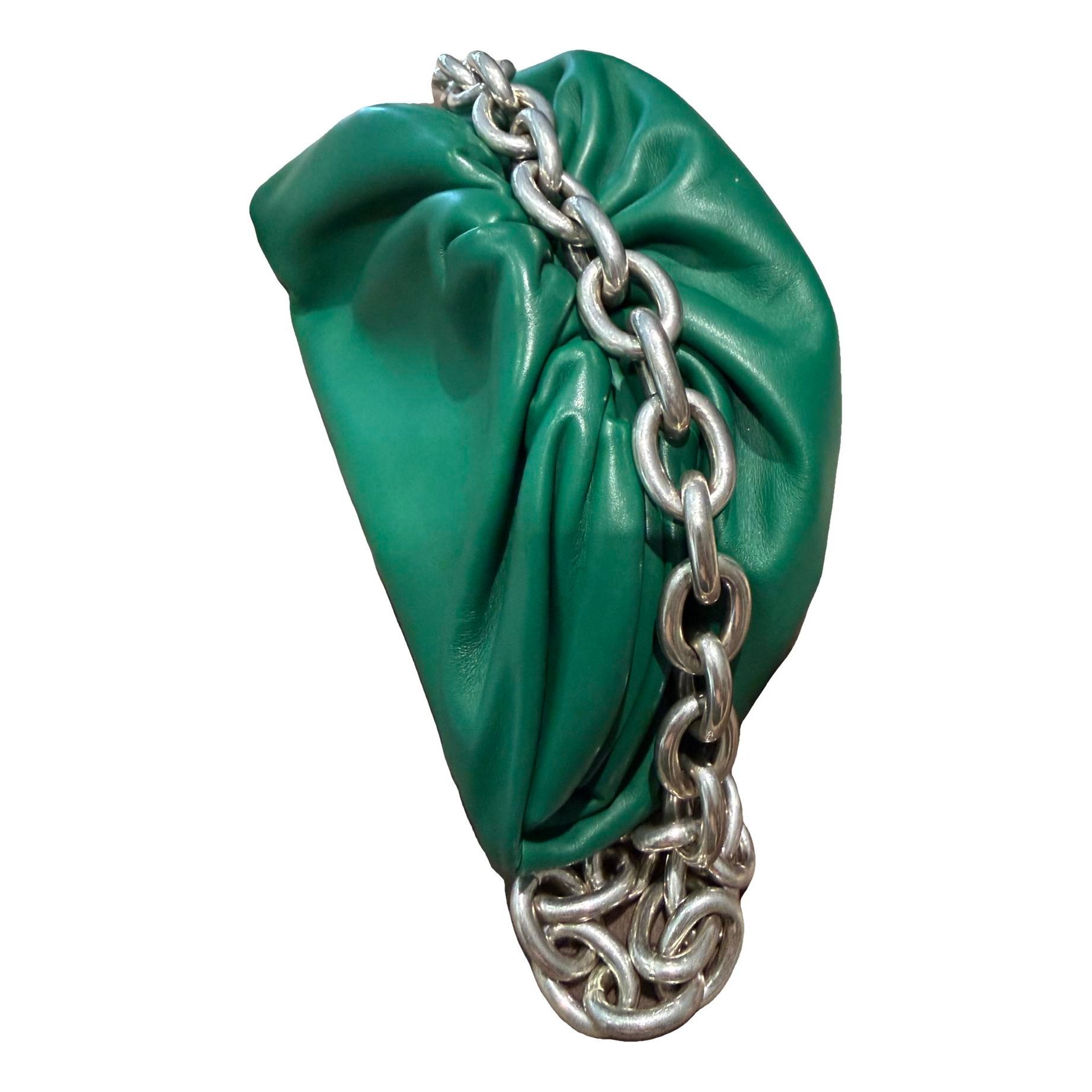 Chain Pouch leather clutch bag