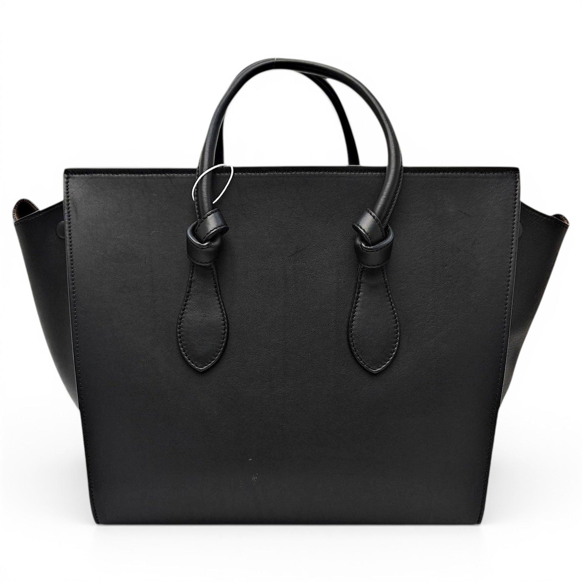 Tie leather handbag