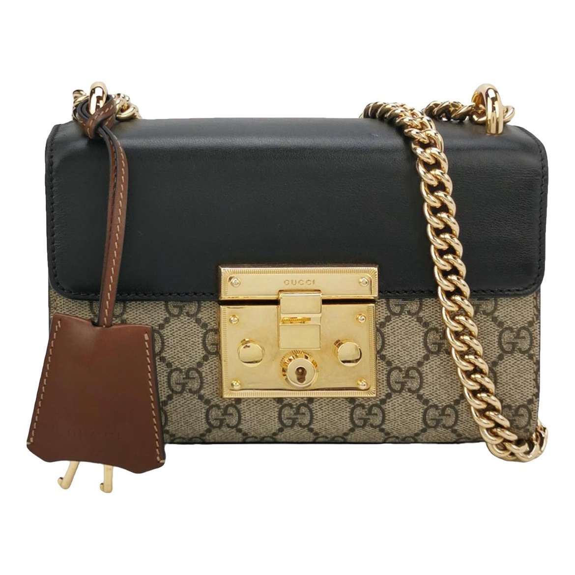 Padlock leather handbag