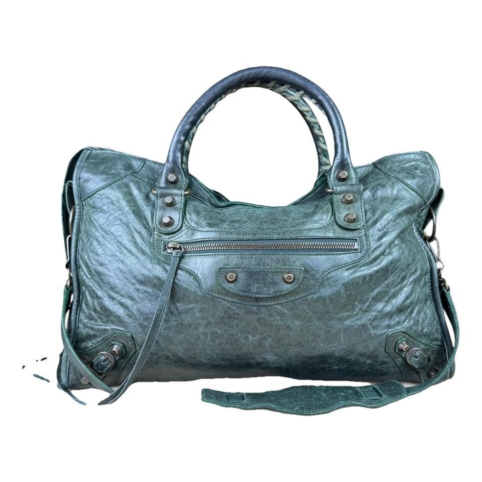 City leather handbag