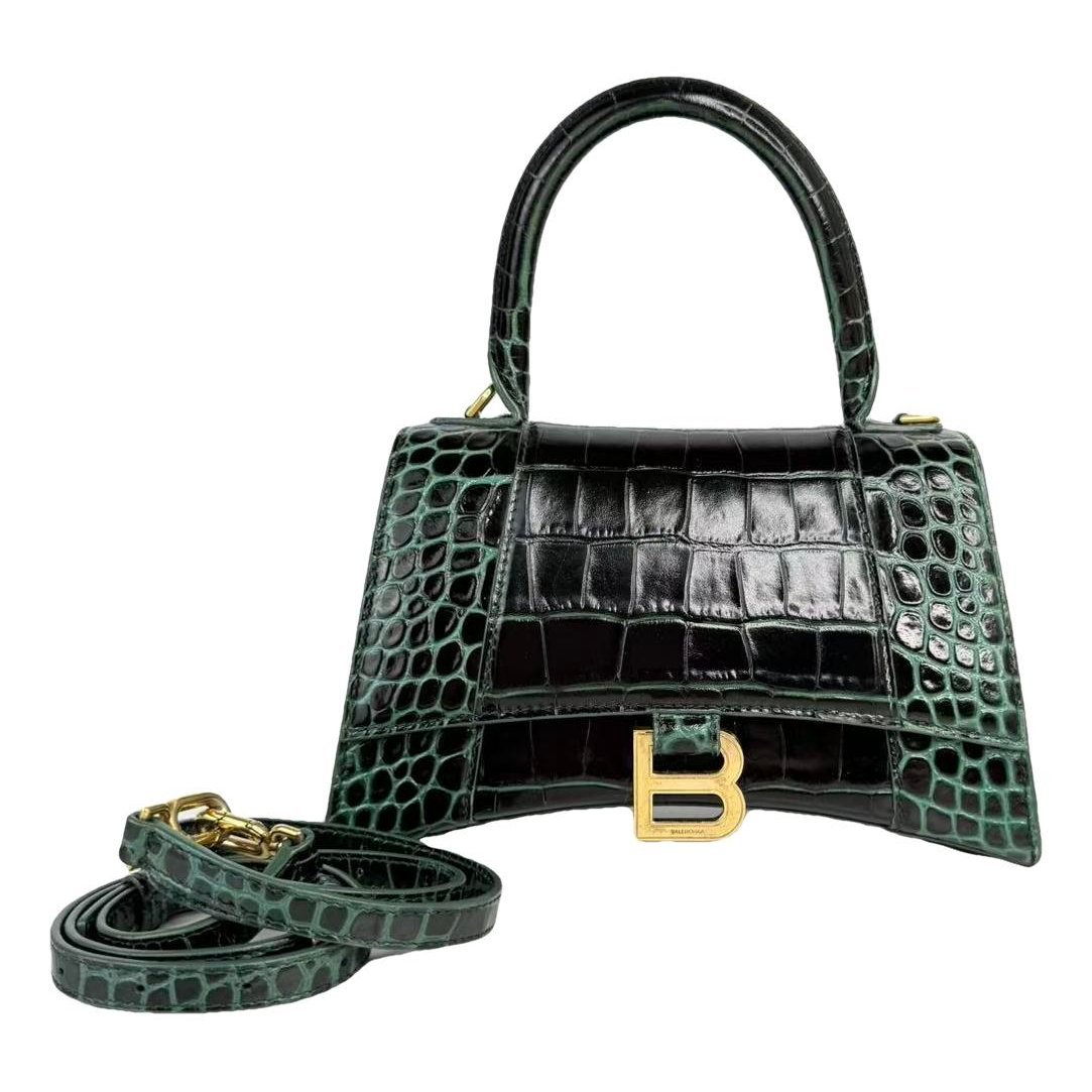 Hourglass leather crossbody bag