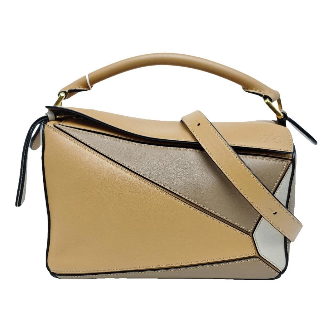 Puzzle leather handbag