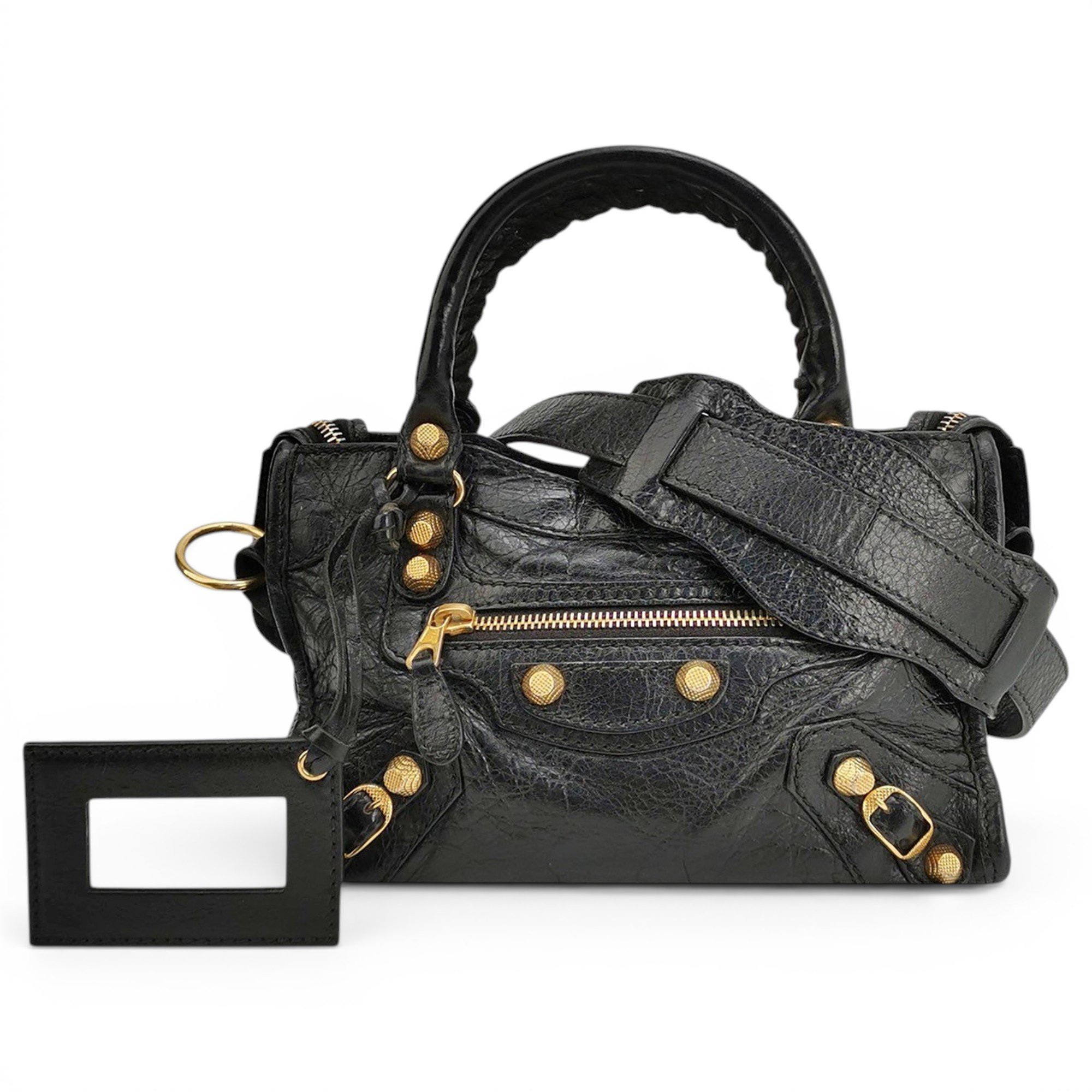 City leather handbag