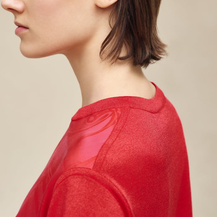 Rose Pivoine "Soleil De Soie Poudre" Short-sleeve Sweater