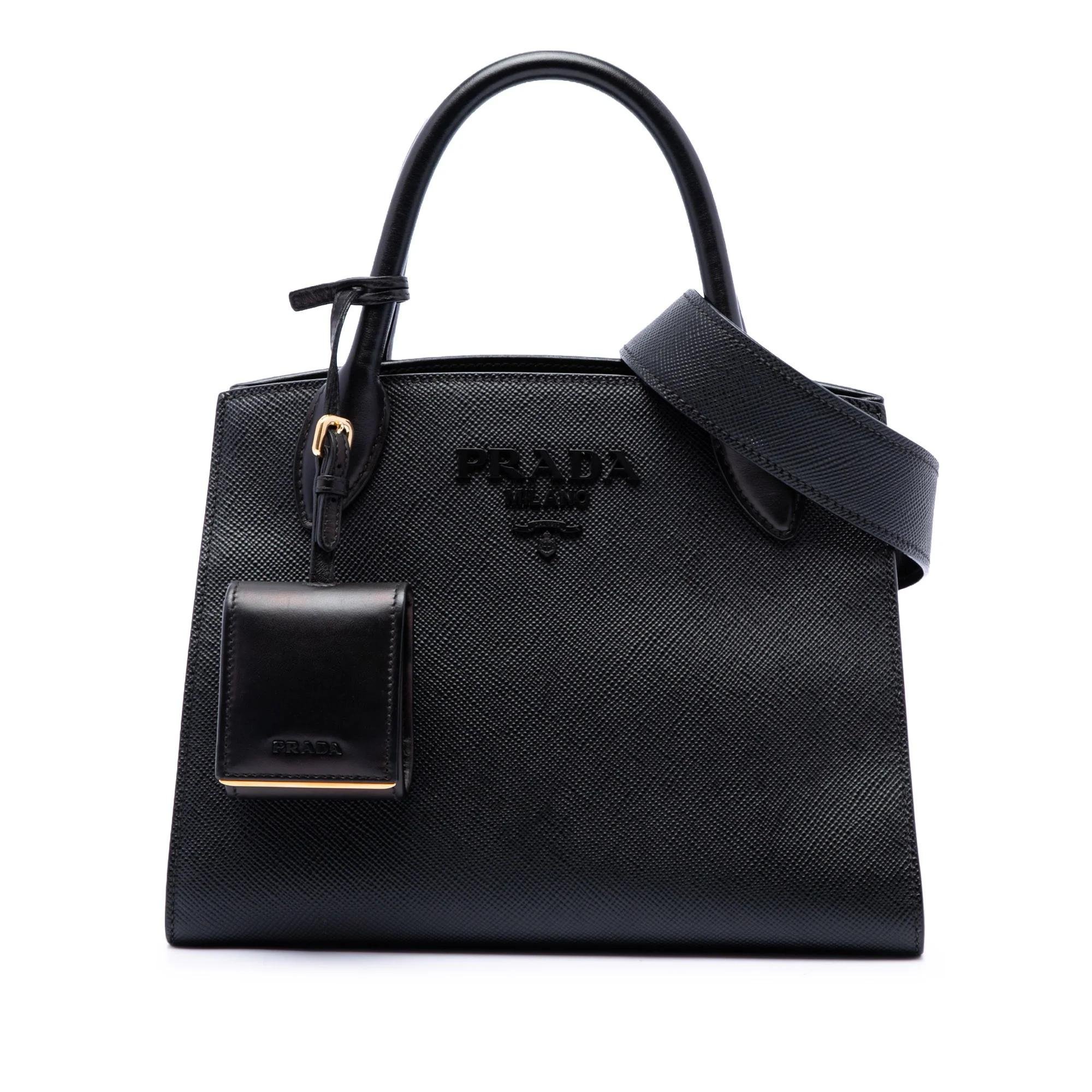 Monochrome leather handbag