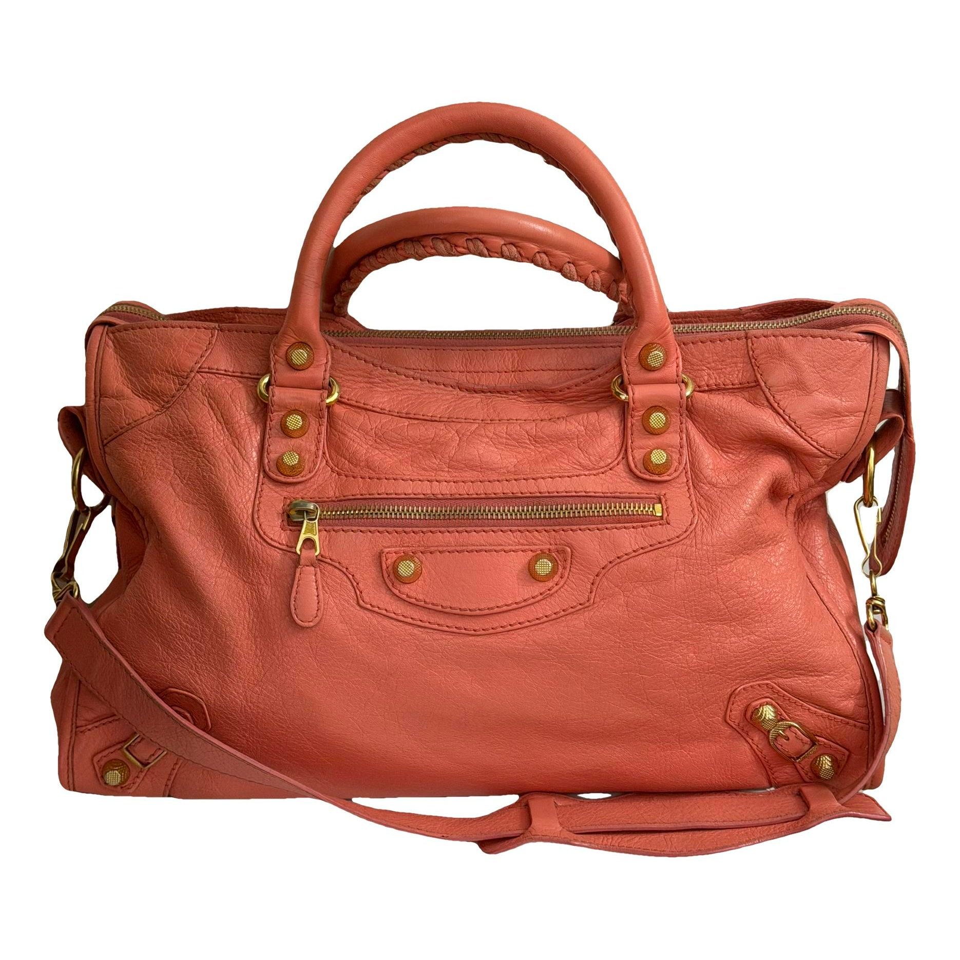 City leather handbag