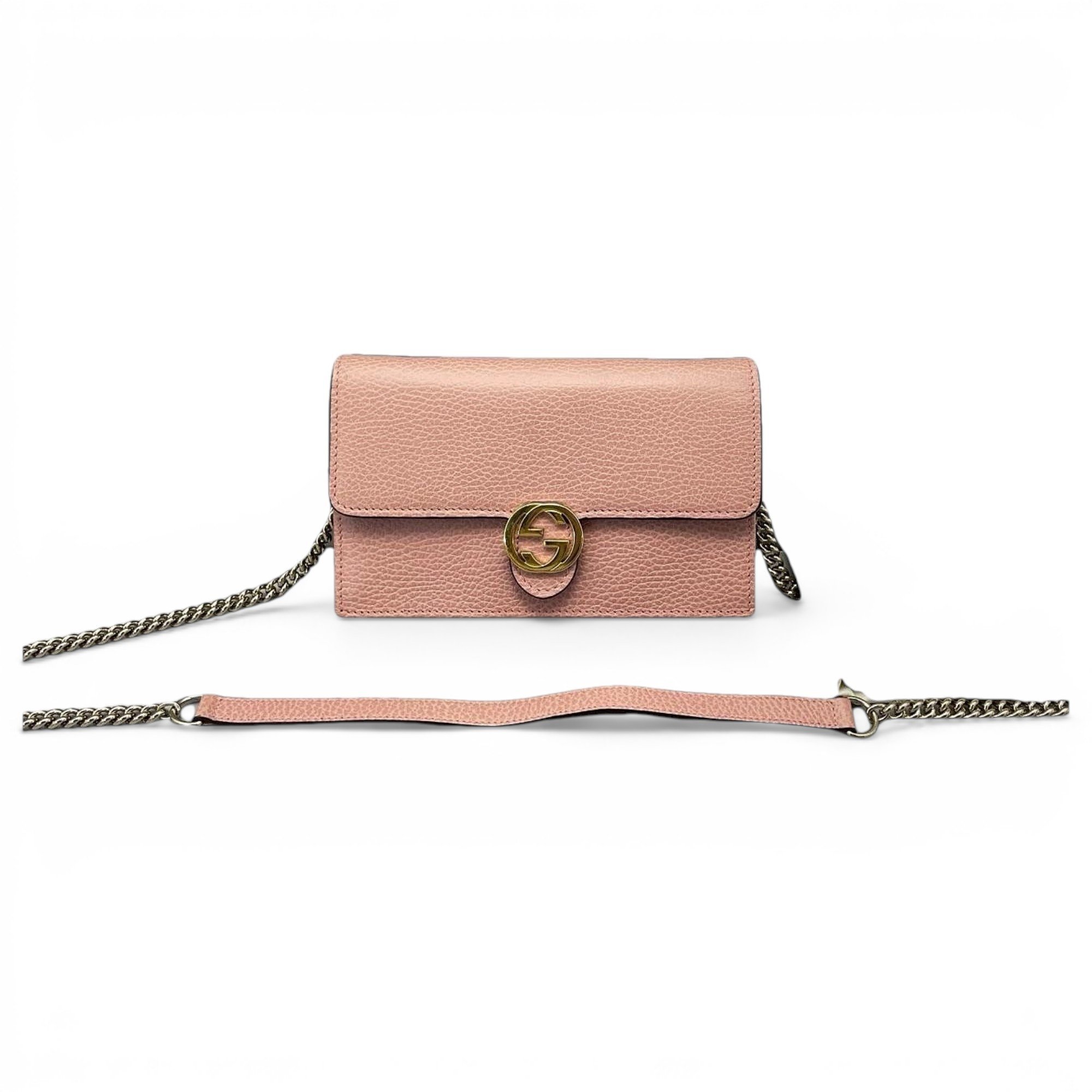 Interlocking leather handbag